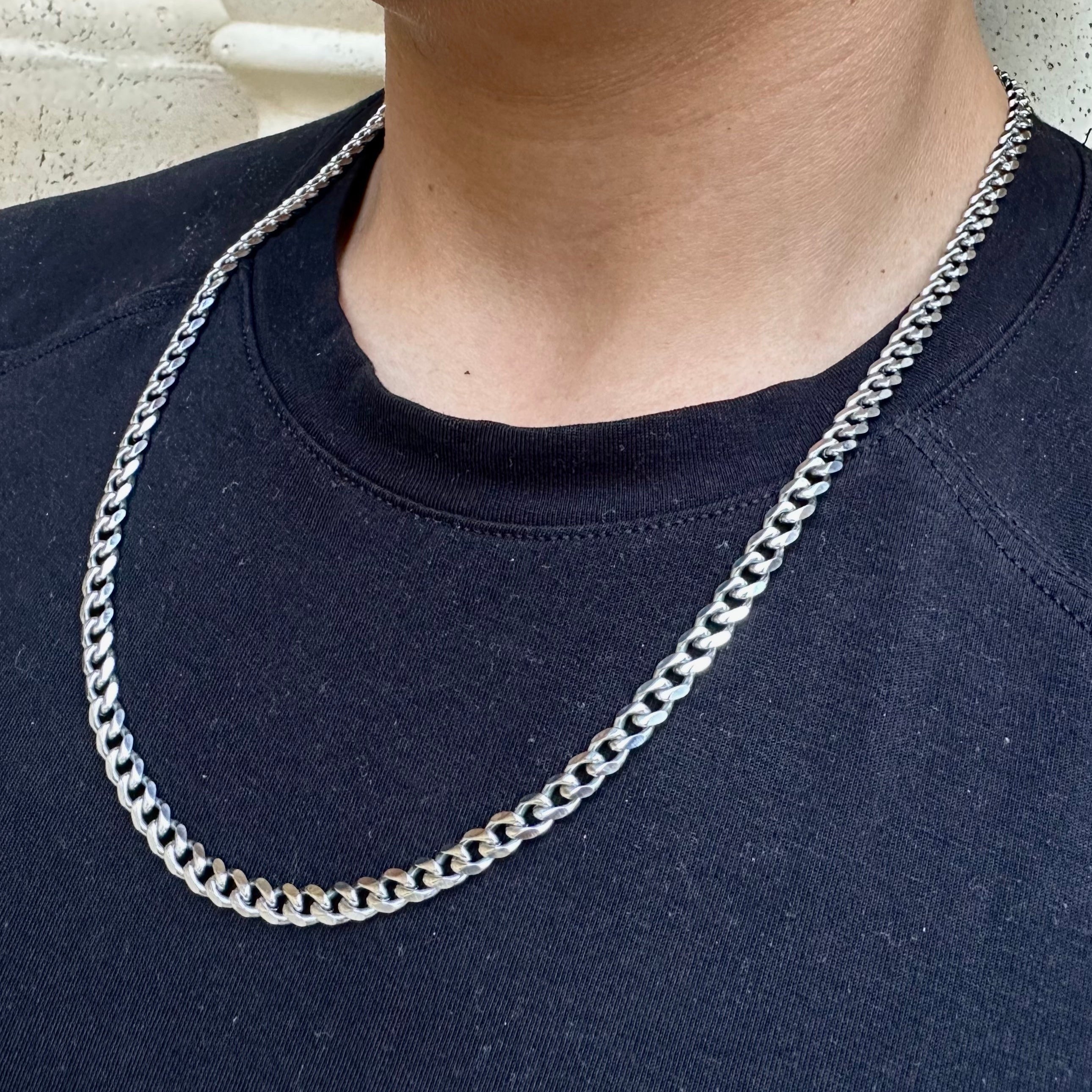 mens steel curb link chain 1 oak jewelry