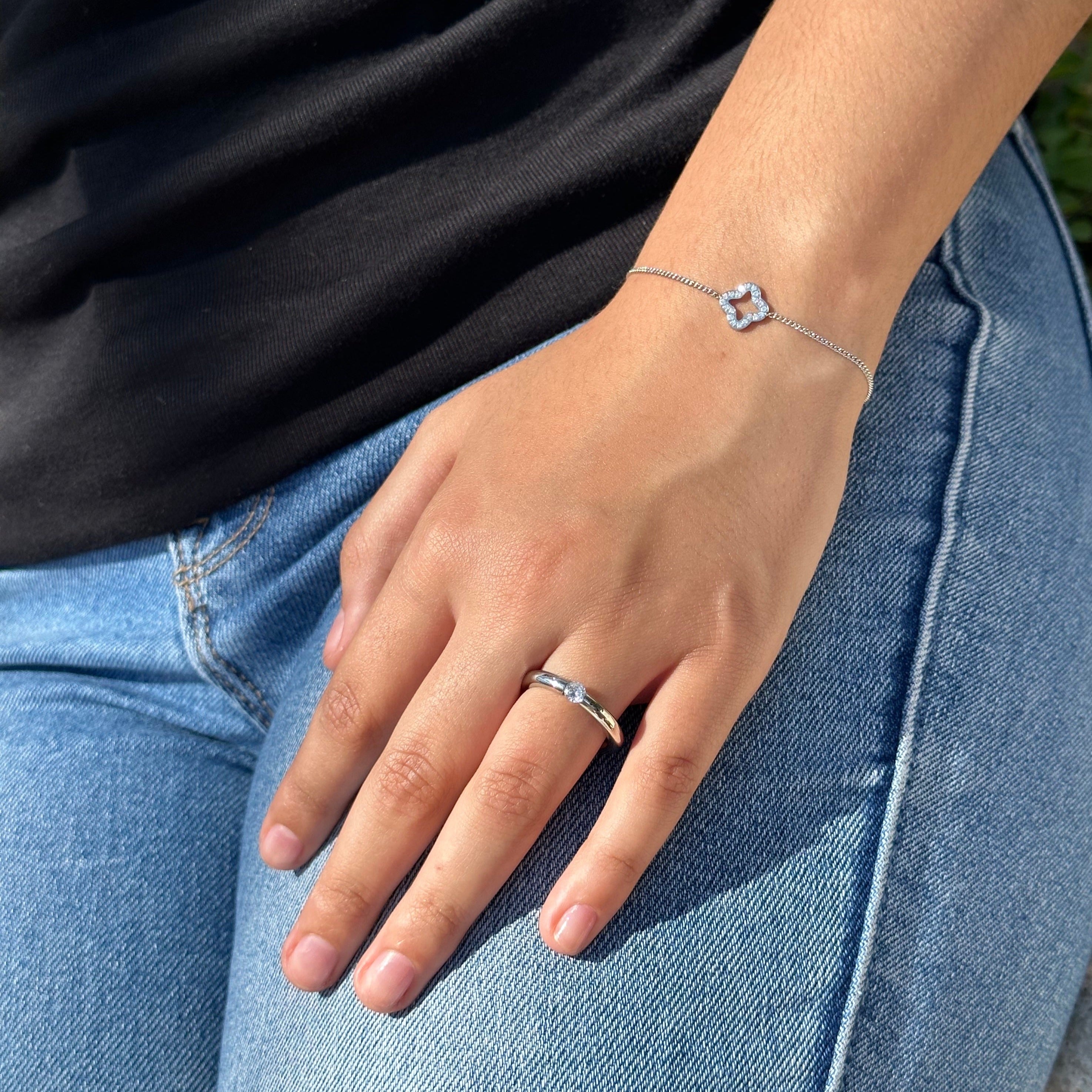 Pave Mini Clover Bracelet
