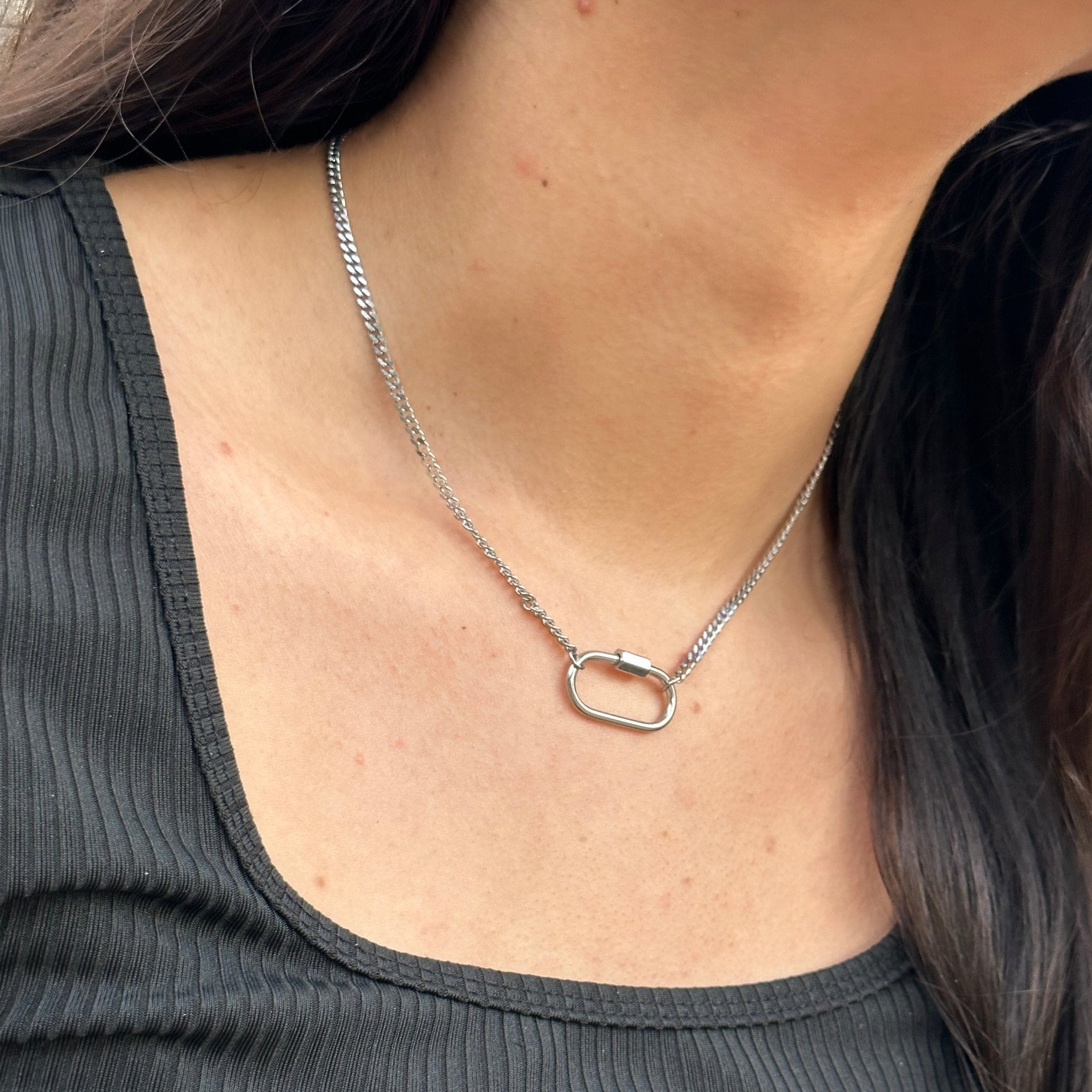 silver quick lock necklace