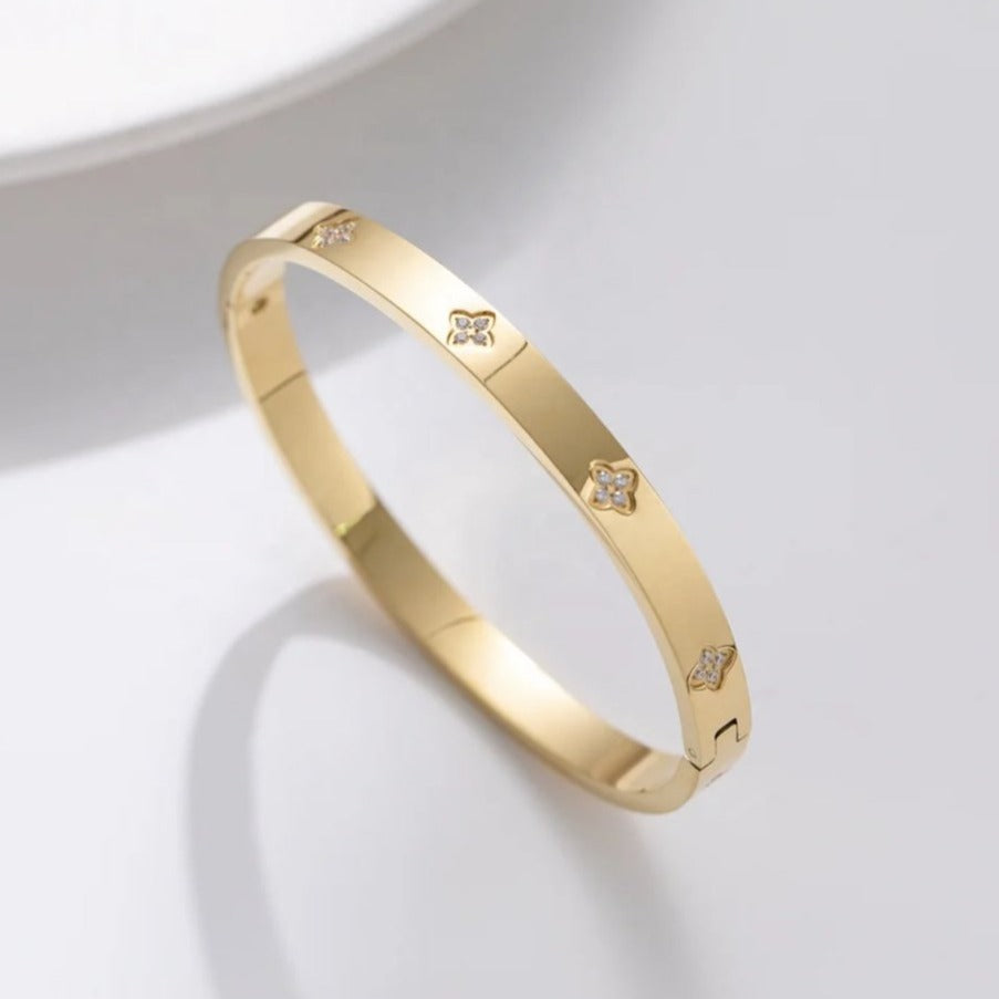 Clover Diamond Bangle Bracelet