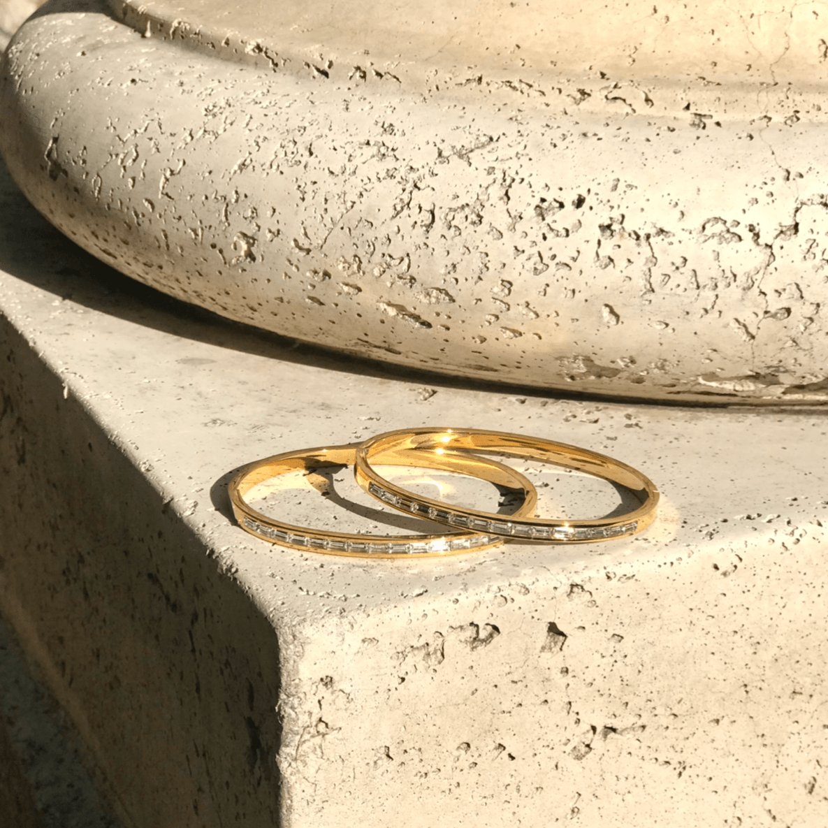 18k Gold Inlay Baguette Bracelet - 1 Øak