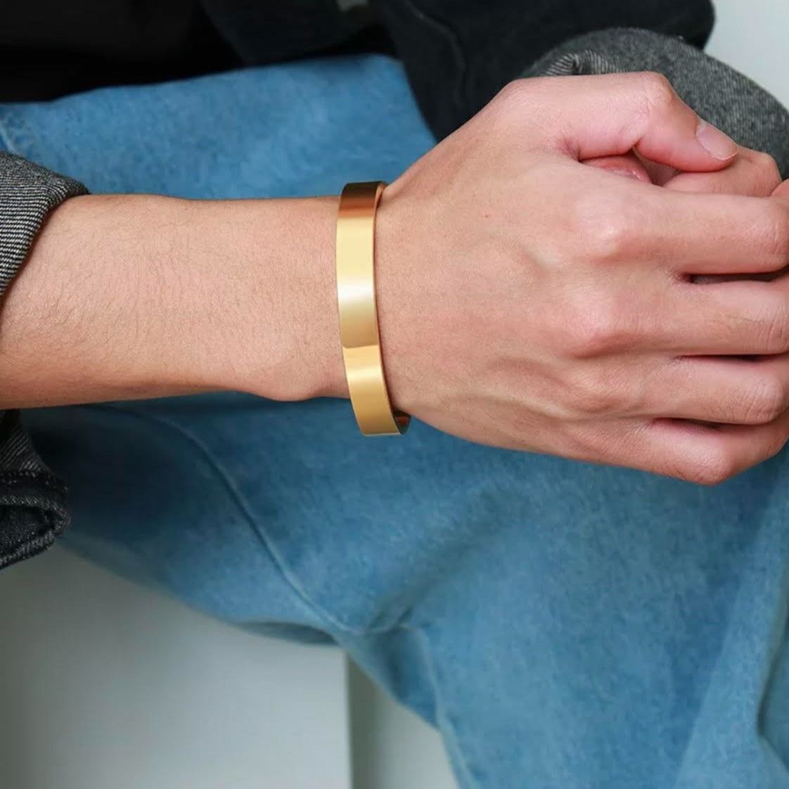 mens gold name bracelet personalized gift jewelry