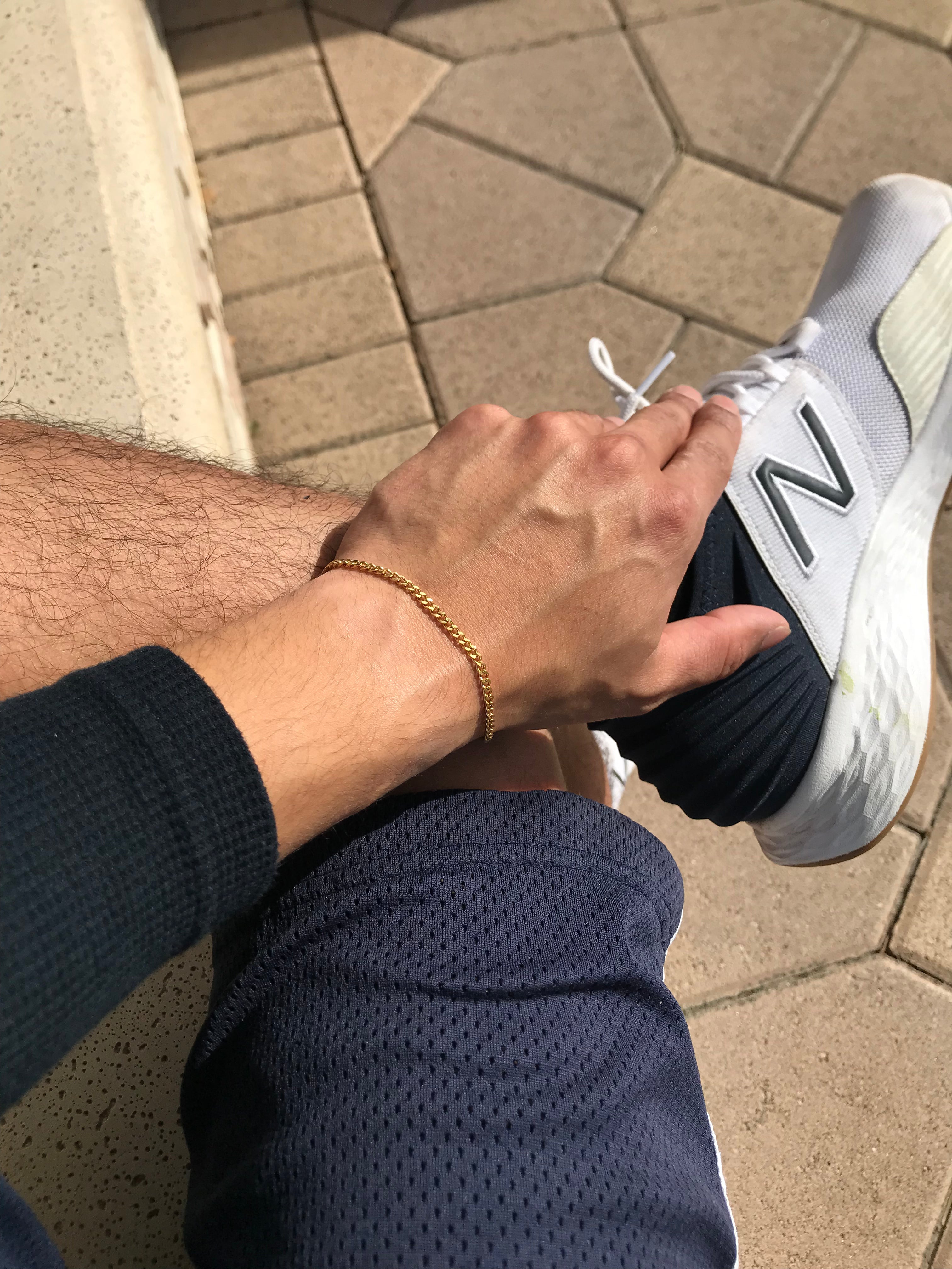 Mens 3mm Chain Bracelet In Gold - 1 Oak Jewelry