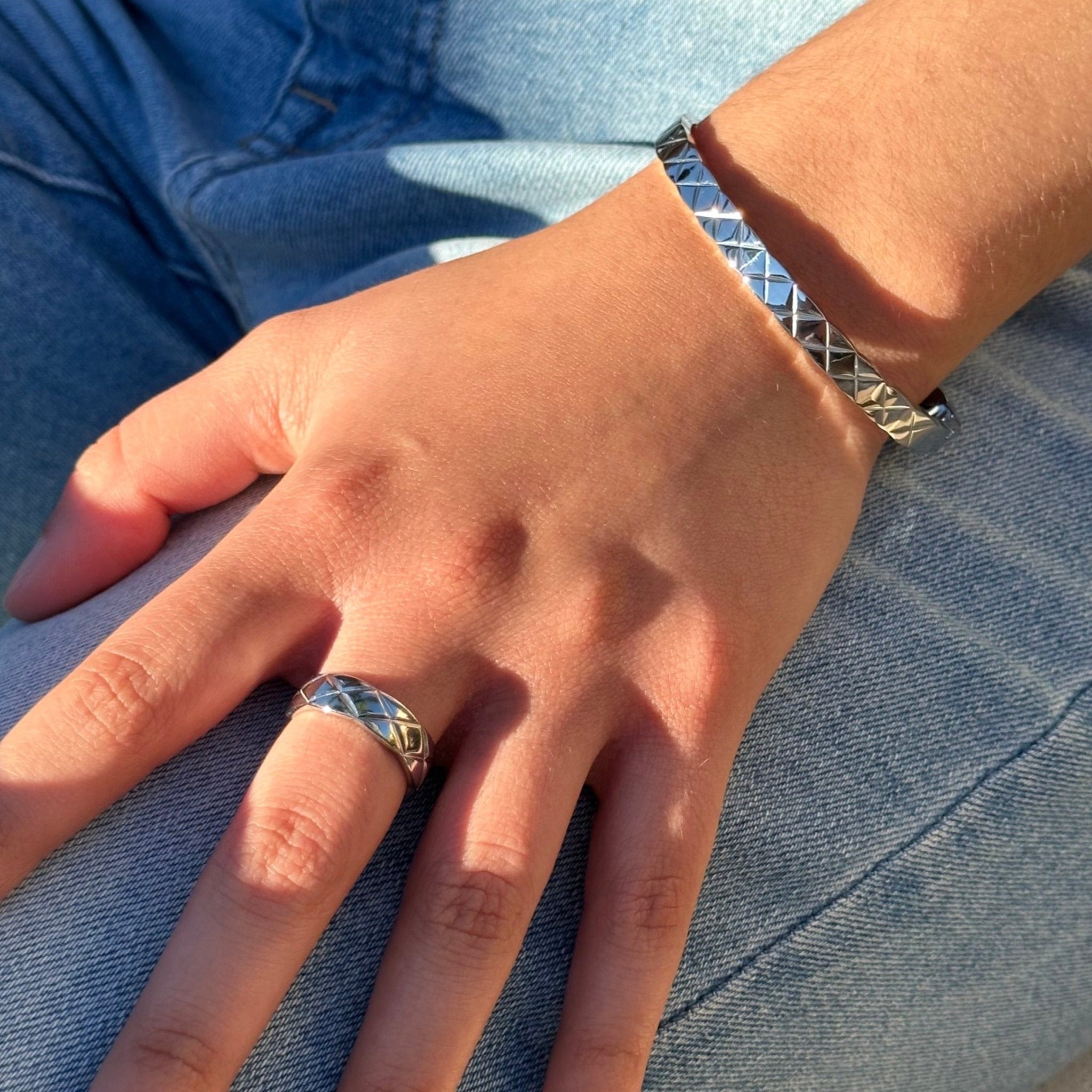 Quilted X Motif Bracelet