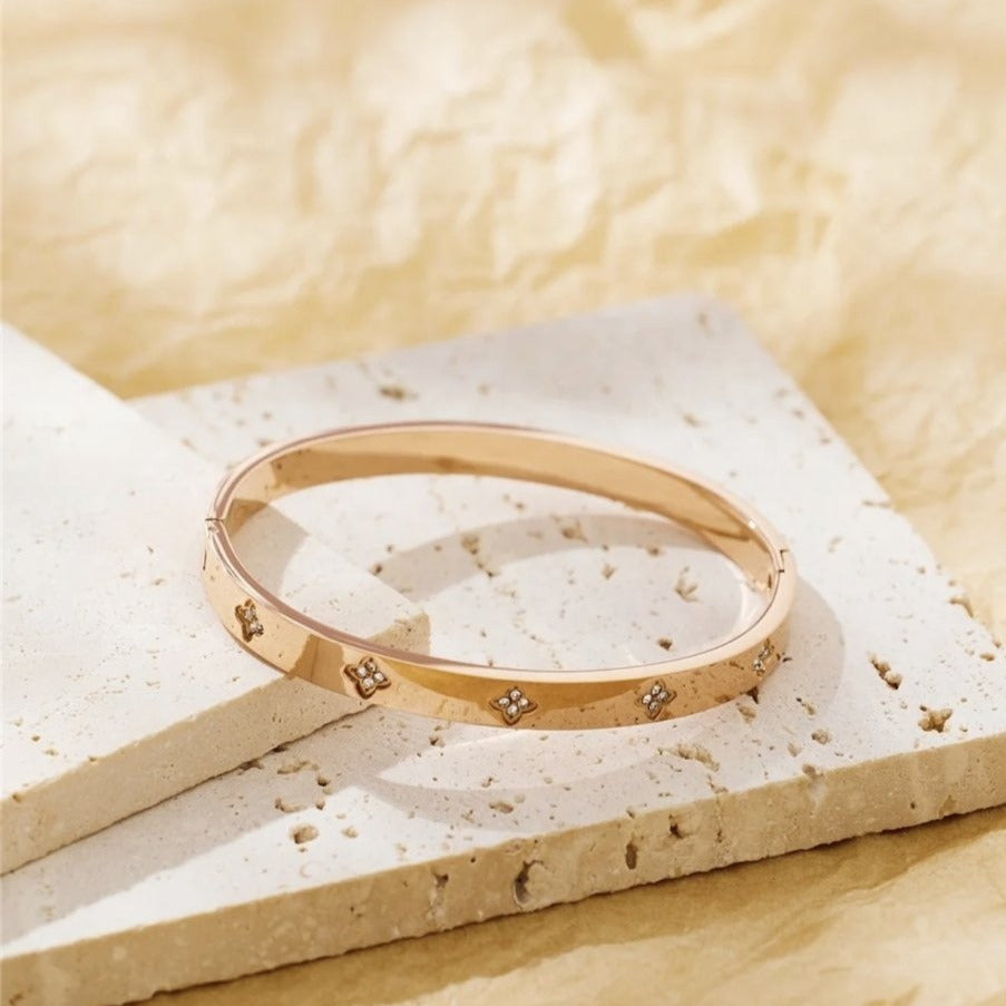 Clover Diamond Bangle Bracelet