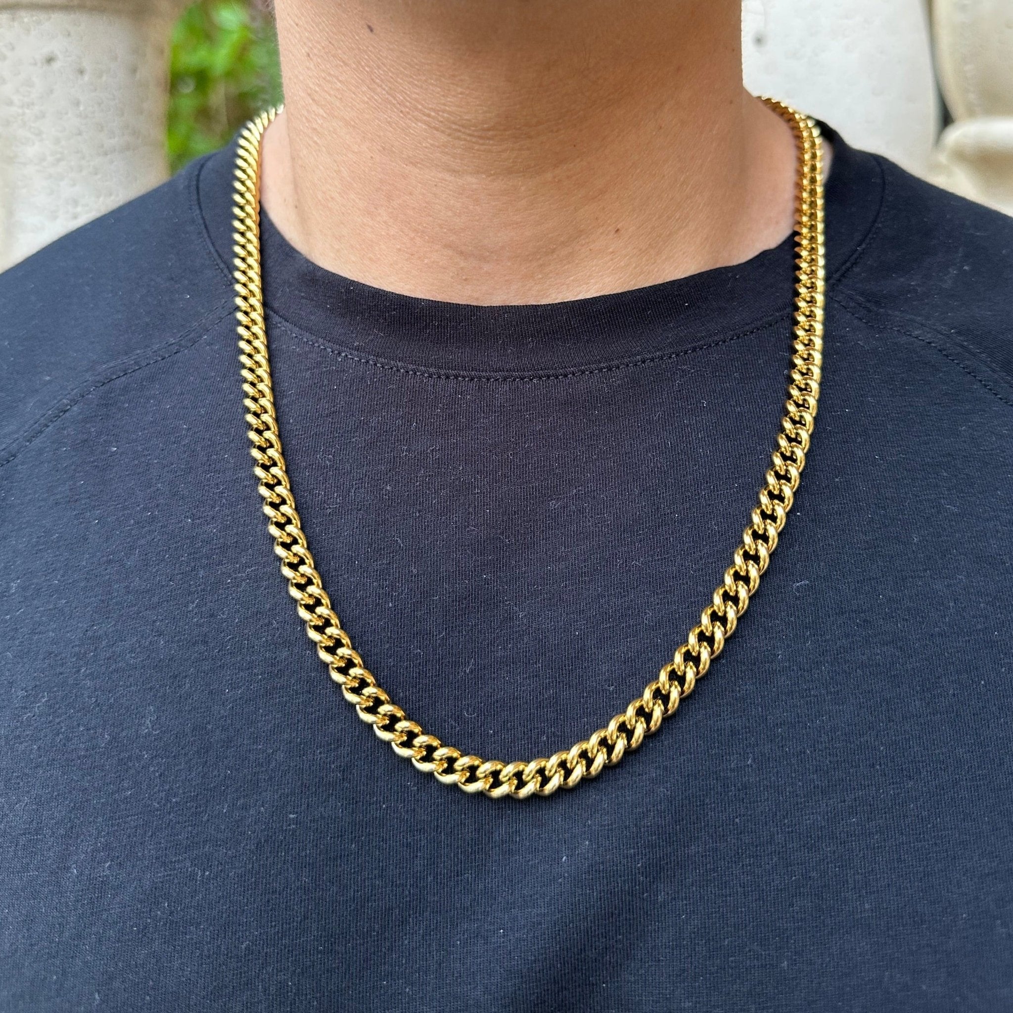 Collar de cadena redonda para hombre Plata / Oro