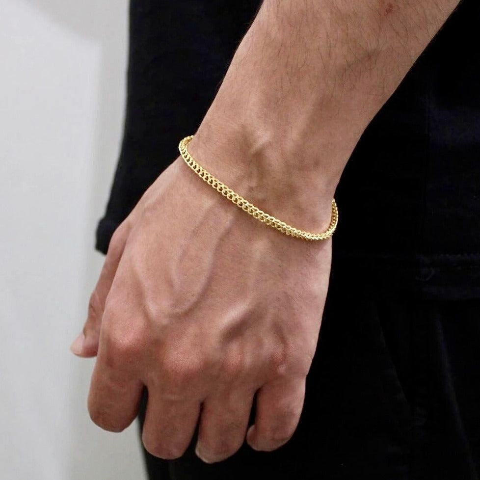 Mens Spiga Pattern Chain Bracelet