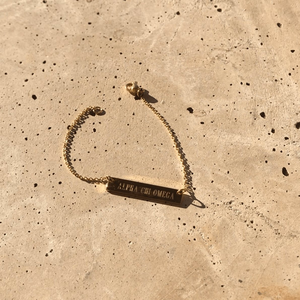 Personalized Bar Chain Bracelet 14k Gold - 1 Øak