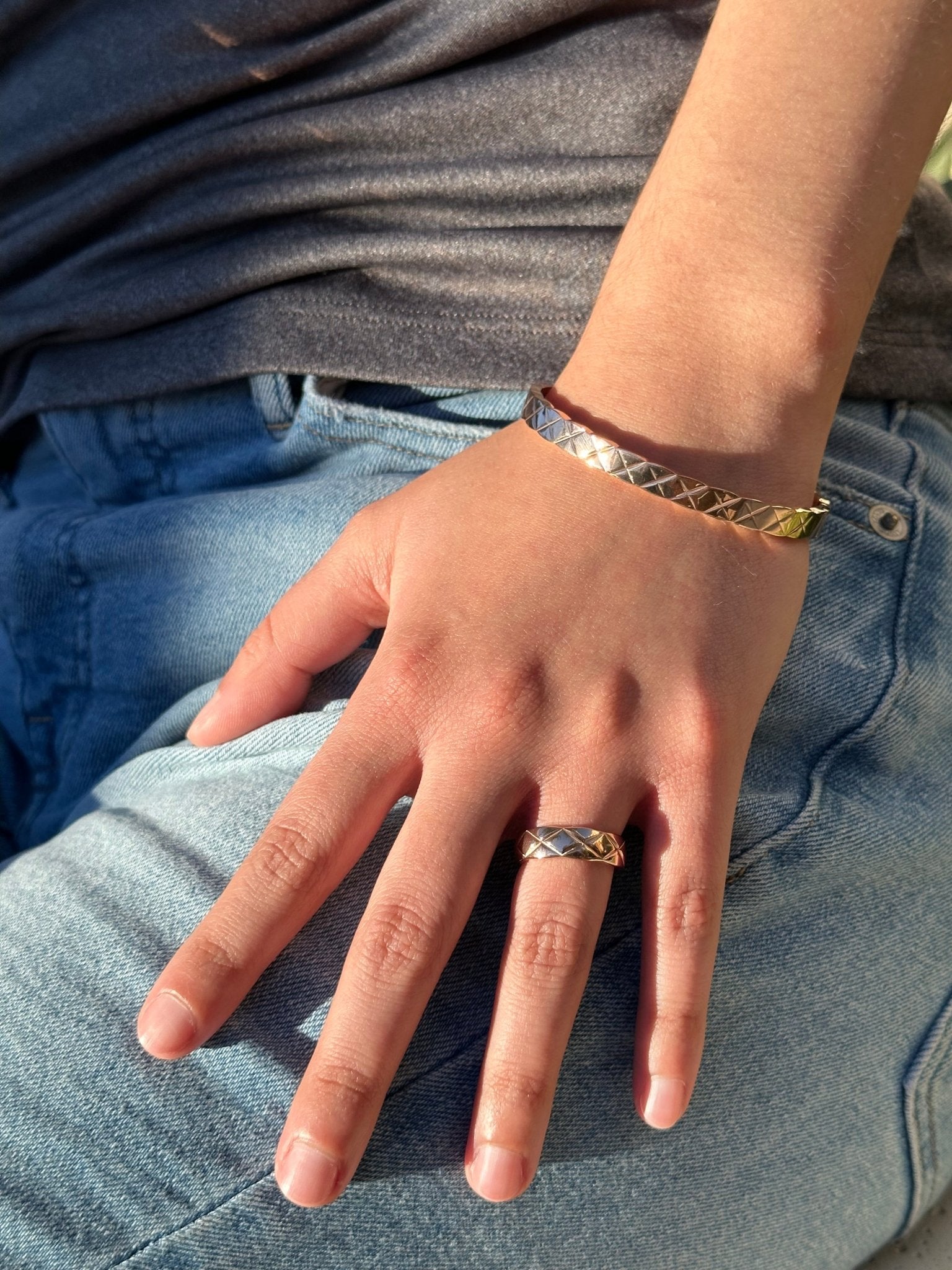 Quilted X Motif Bracelet