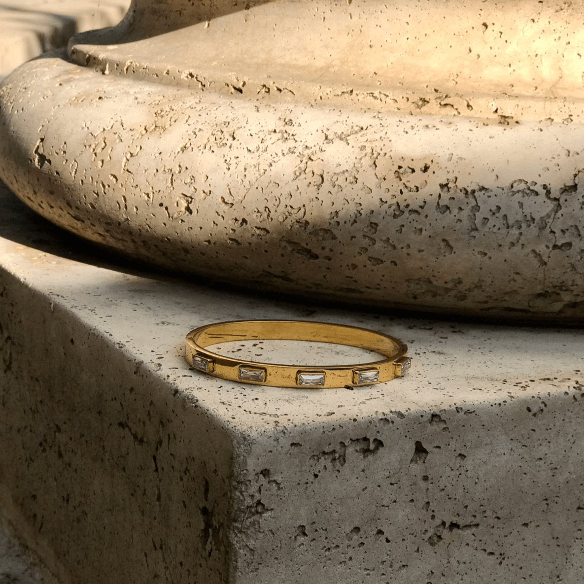 18k Gold Women's Single Gold Stacking Jewelry Dainty Gold Bracelet