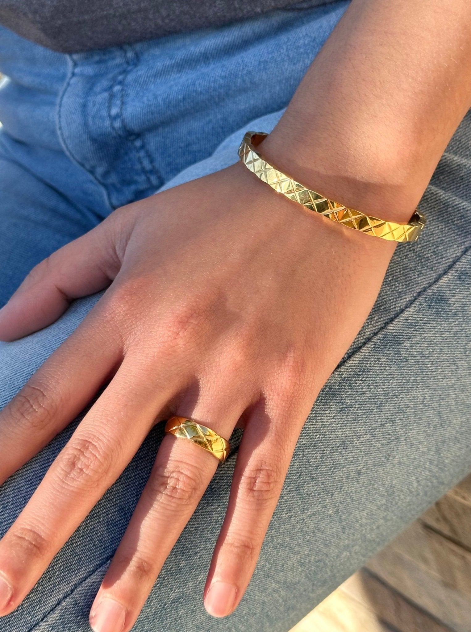 Quilted X Motif Bracelet