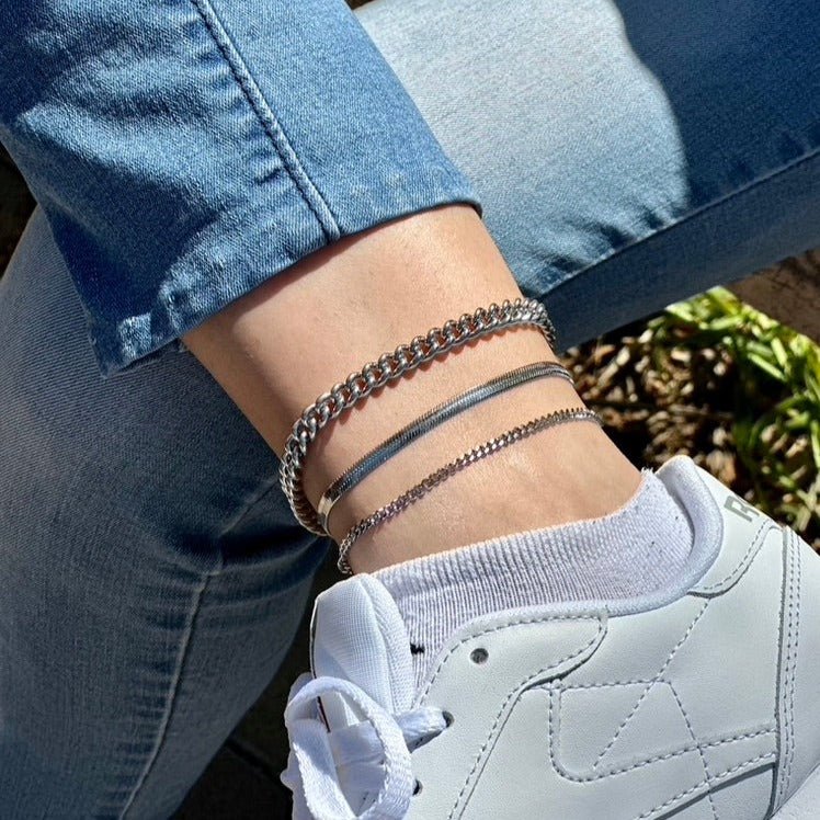 Herringbone Snake Chain Flat Anklet