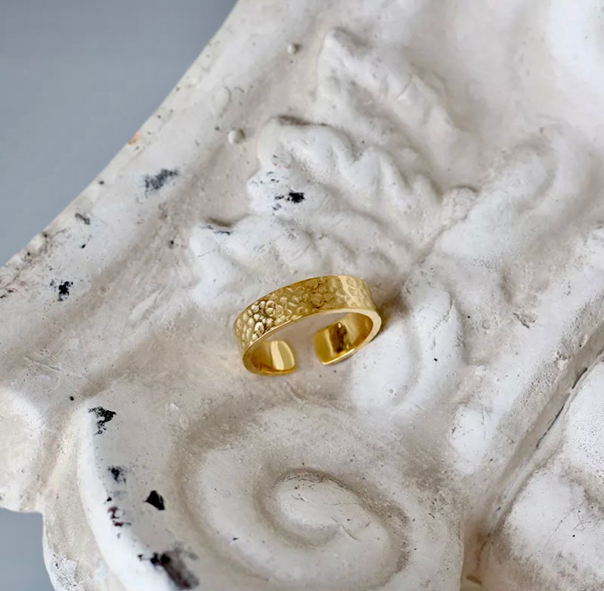 Thick gold ring gold stacking rings 1 oak jewelry