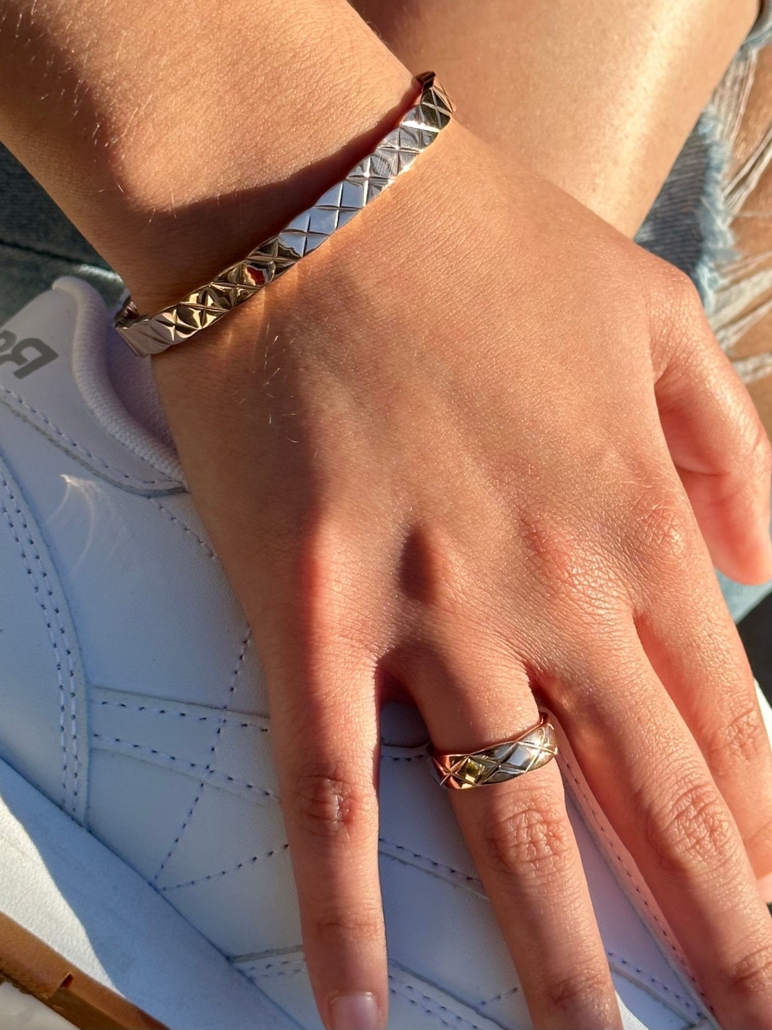 Quilted X Motif Bracelet