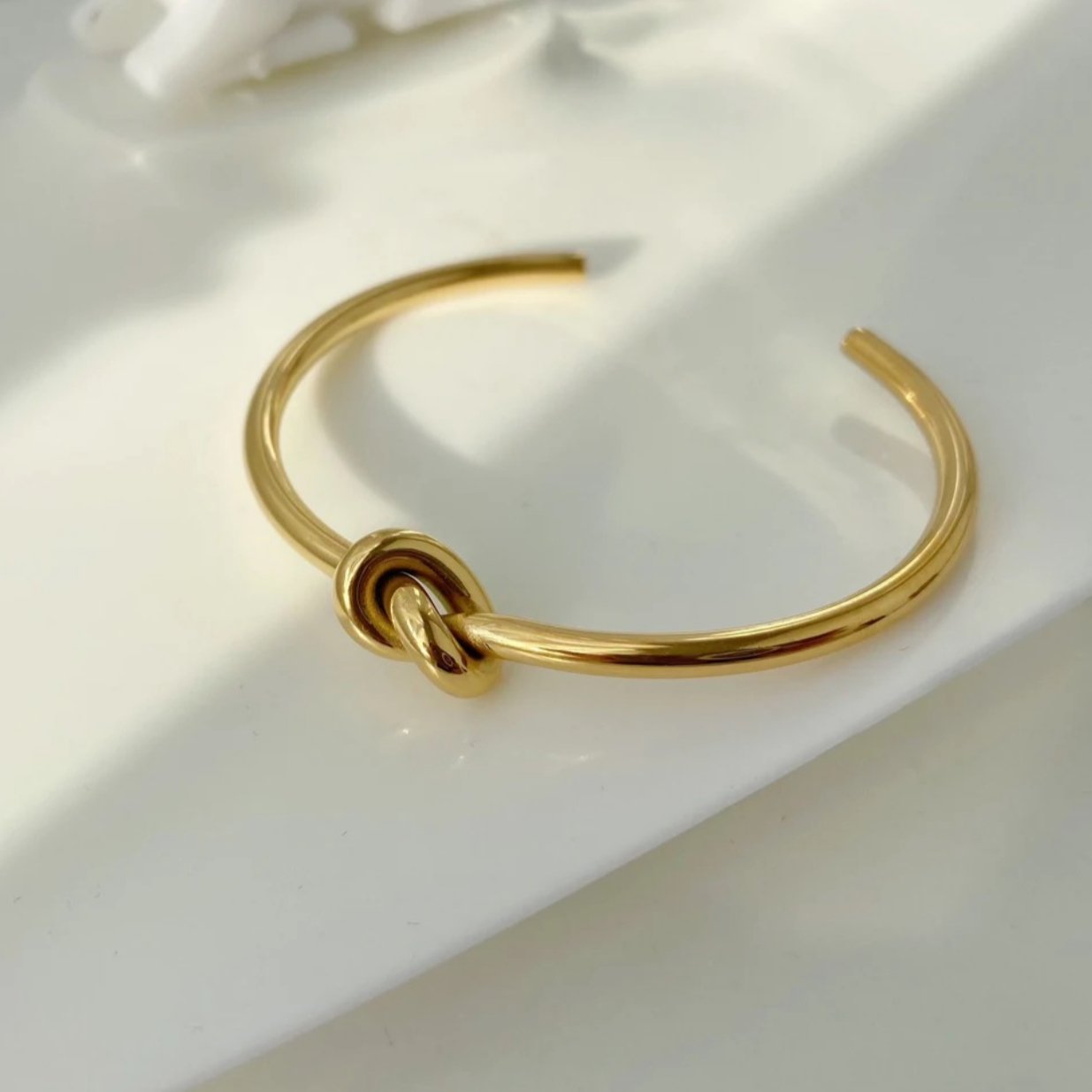 Juego de apilamiento de anillo + pulsera Love Knot
