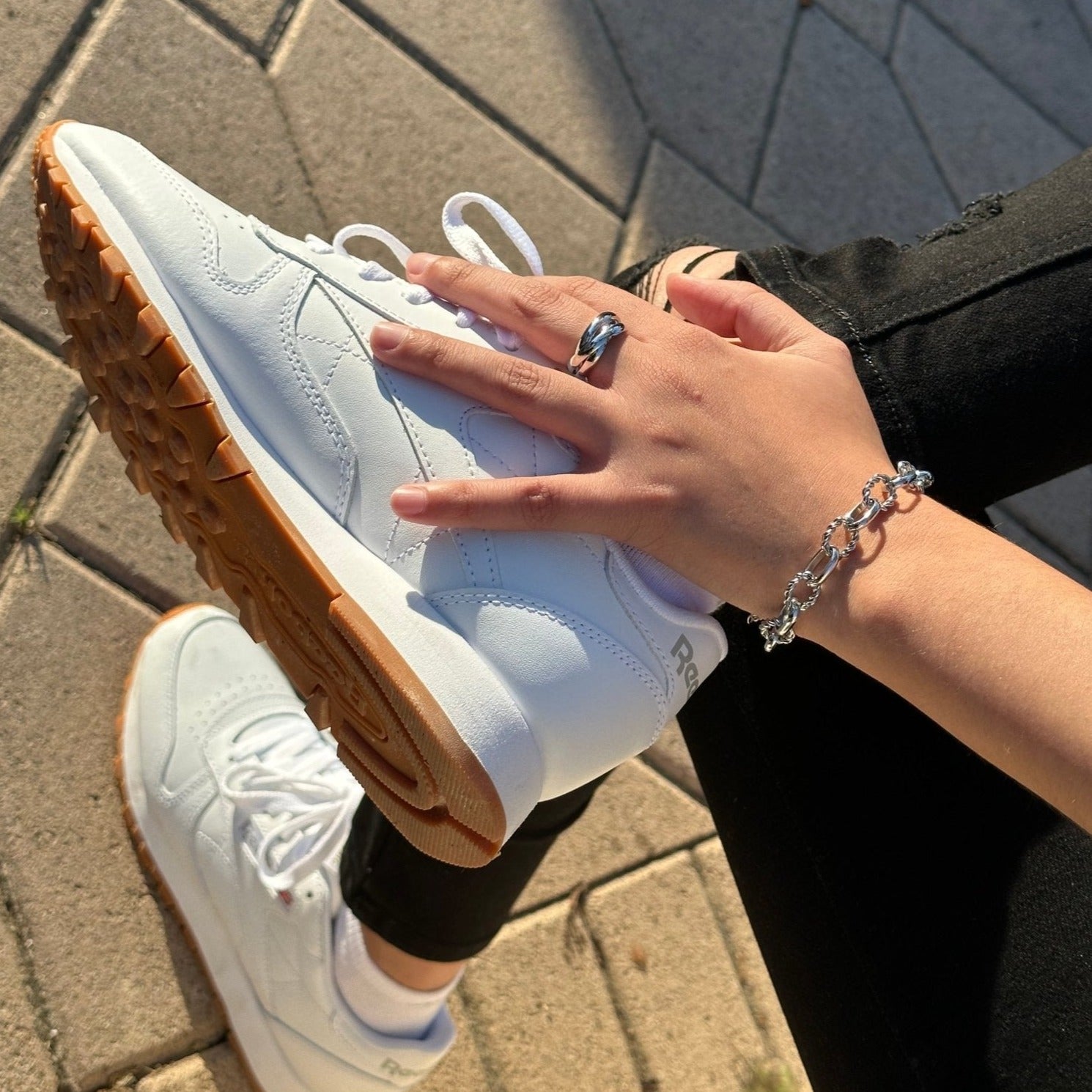 Chunky Textured Oval Chain Bracelet