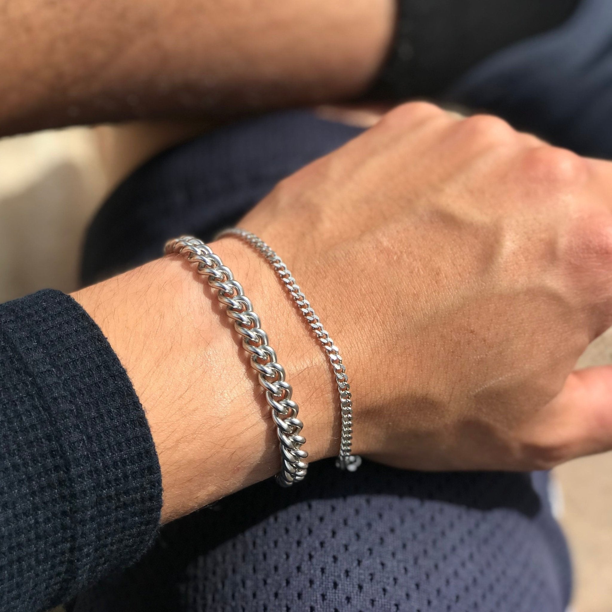 Men's Chunky Chain Bracelet 3mm/6mm - 1 Øak