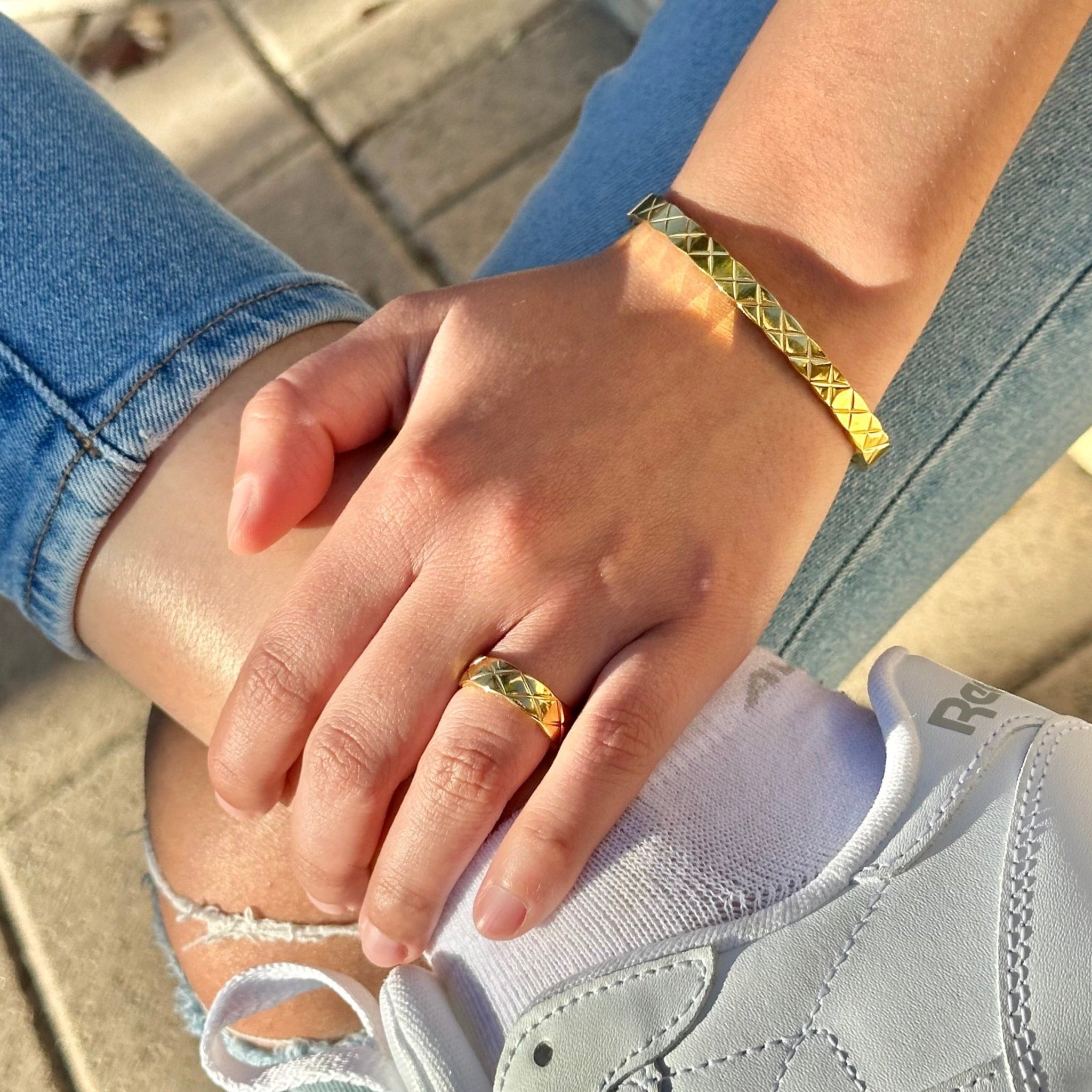 Quilted X Motif Bracelet