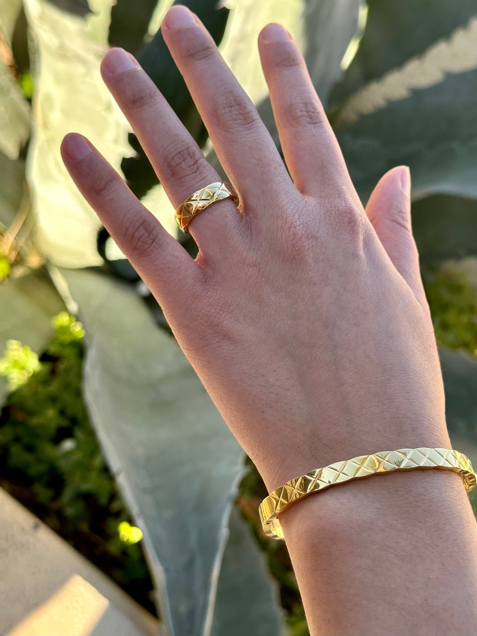 Quilted X Motif Bracelet