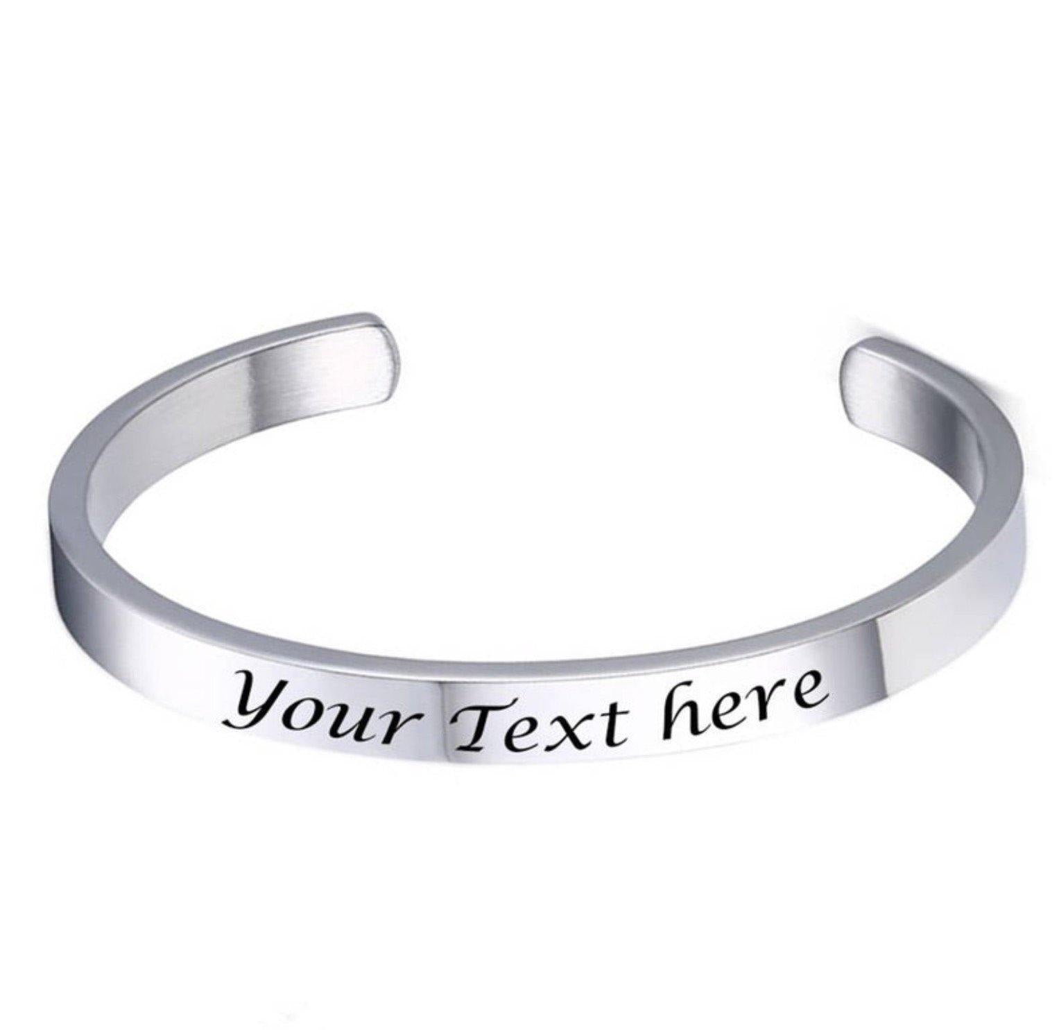 Personalized Engraved Men's 18K Gold Cuff Bracelet Bangle