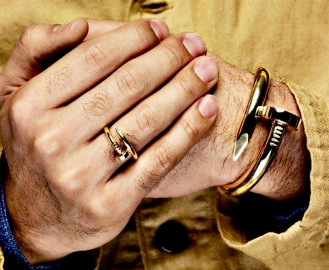 Men's 18k Gold Nail Stacking Ring - 1 Øak
