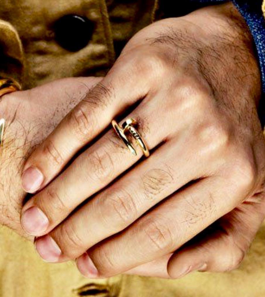 Men's 18k Gold Nail Stacking Ring - 1 Øak