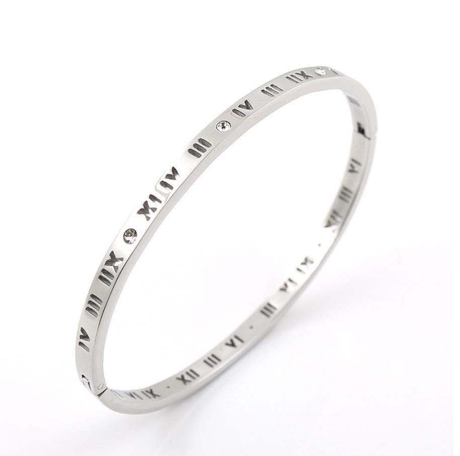 Silver Women's Bracelet: Roman Cuff Atlas Bangle 1 Øak Jewelry