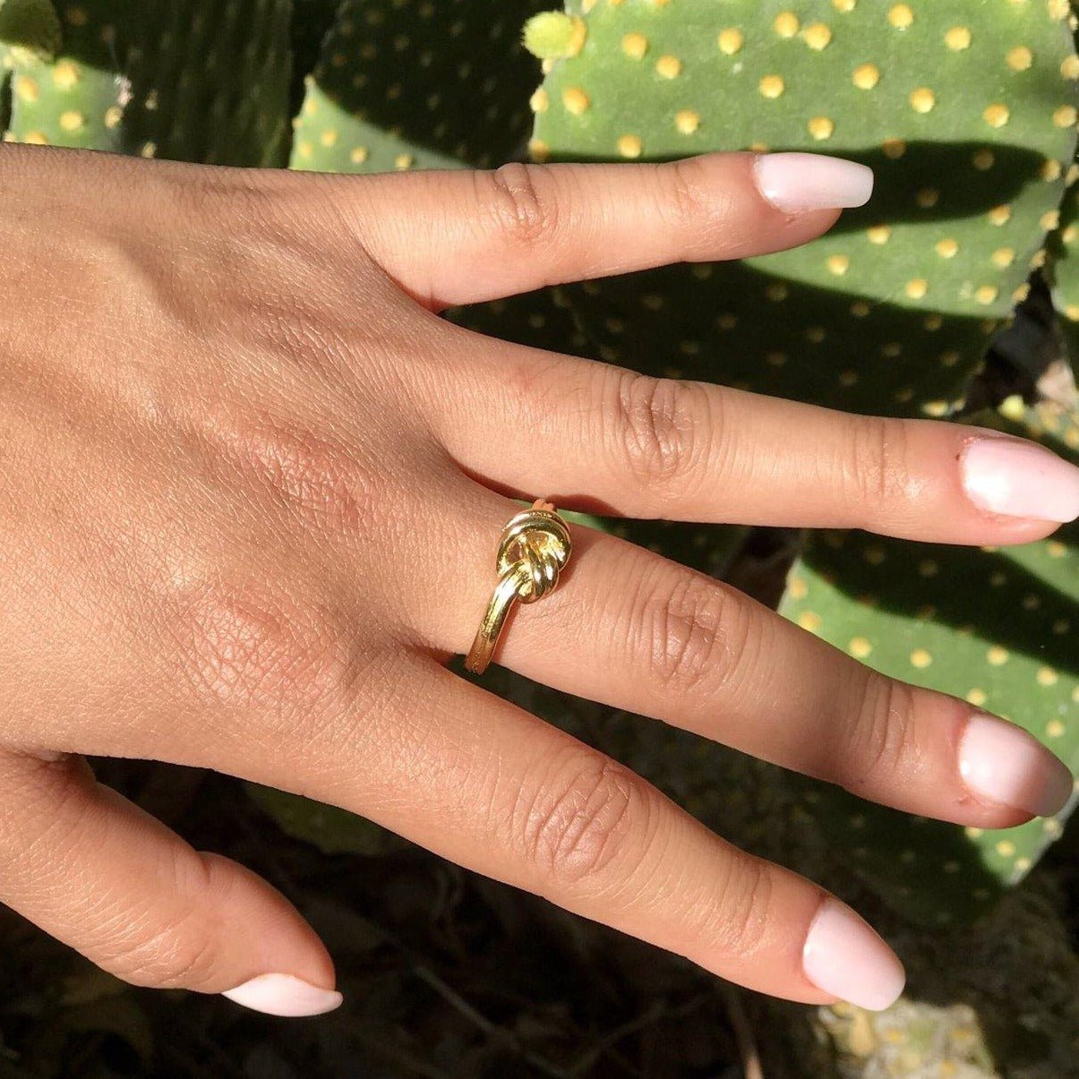 18k Gold Love Knot Ring + Bracelet Stacking Set - 1 Øak
