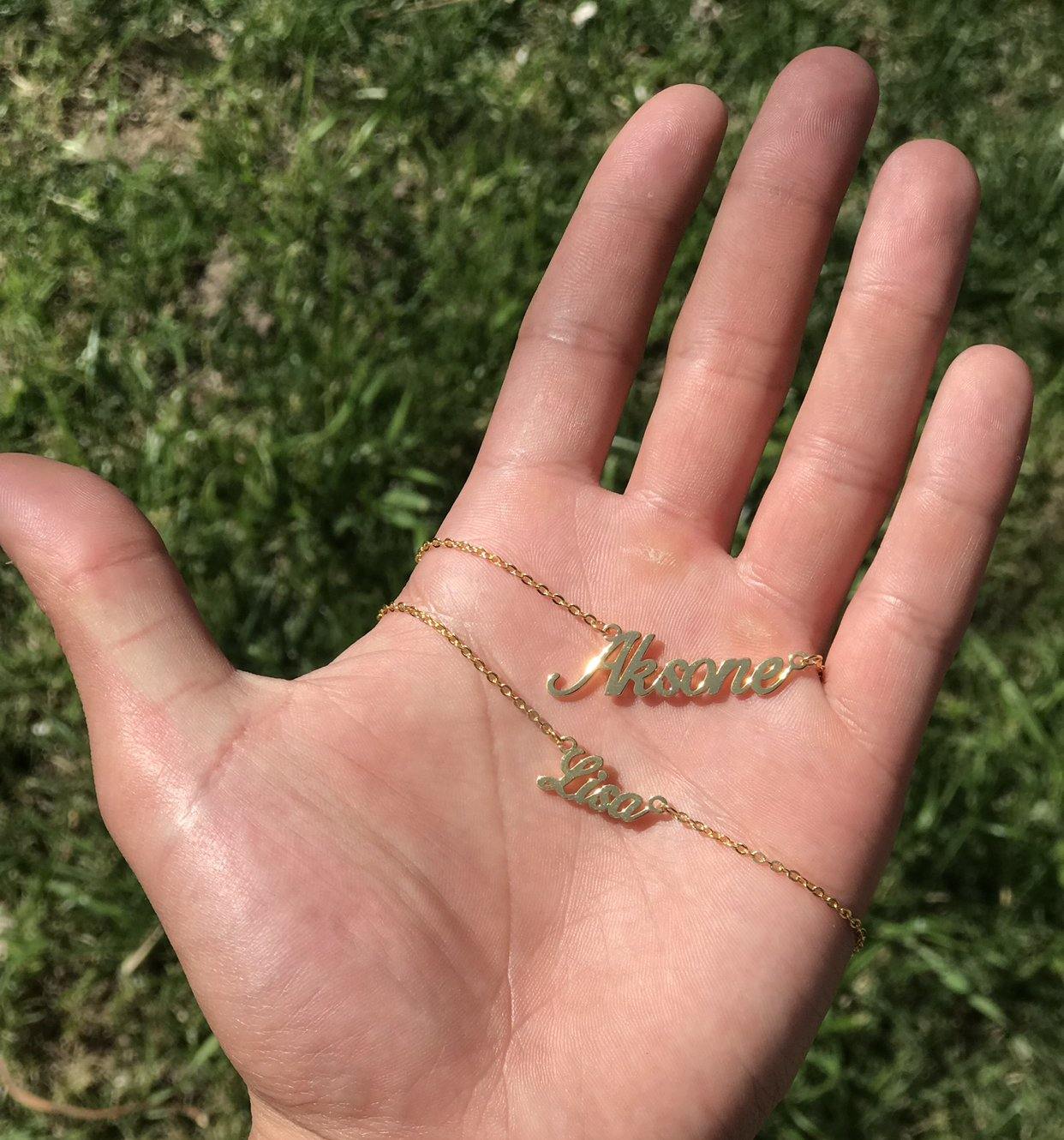 22 inch necklace 18 inch gold name necklace gift jewelry