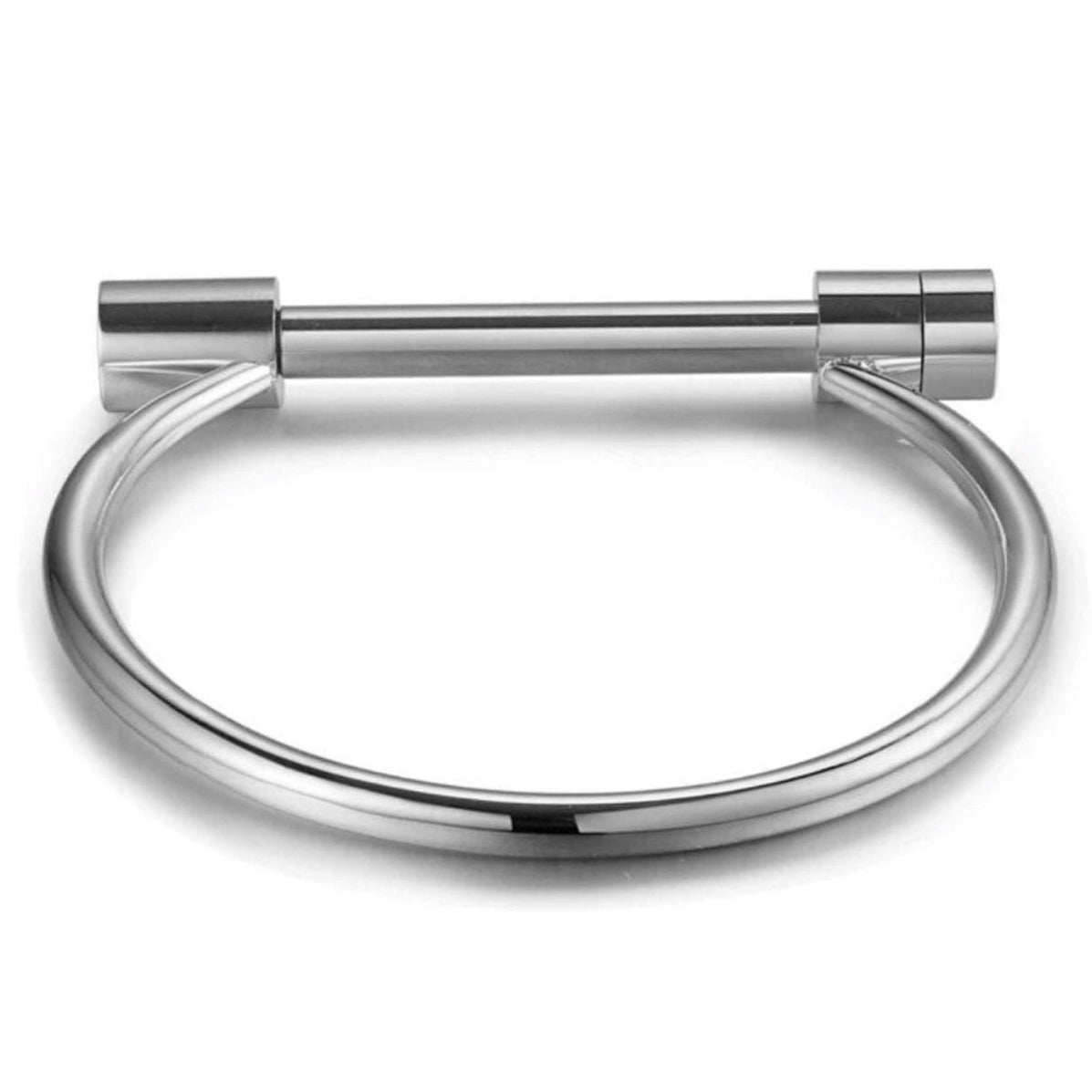 white-Gold-Shackle-Cuff-Screw-On-Bar-Bracelet-Bangle-shop-at-1oakJewelry.com