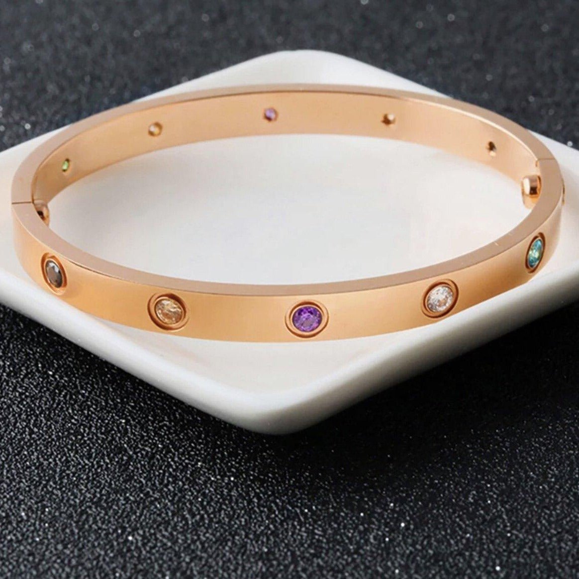 Multi Stone Bracelet Bangle For Her