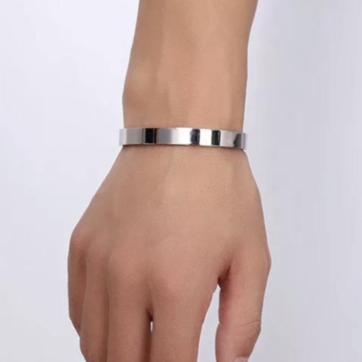Personalized Engraved Men's 18K Gold Cuff Bracelet Bangle - 1 Øak