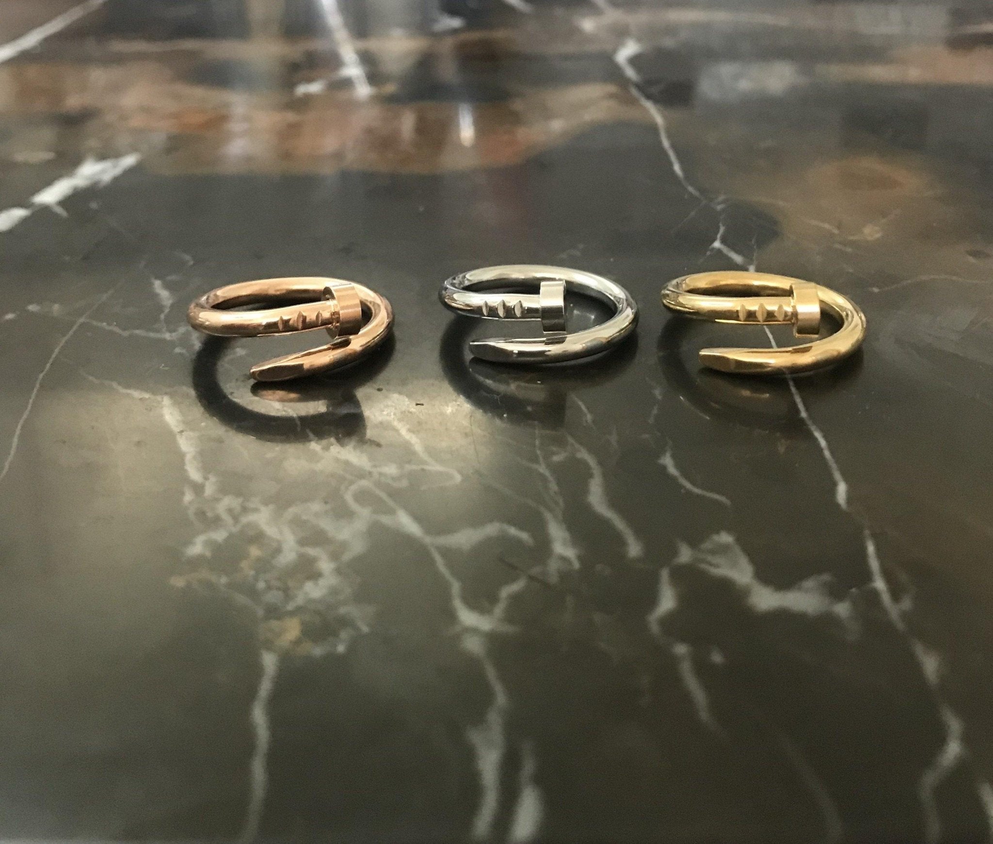 Men's 18k Gold Nail Stacking Ring - 1 Øak