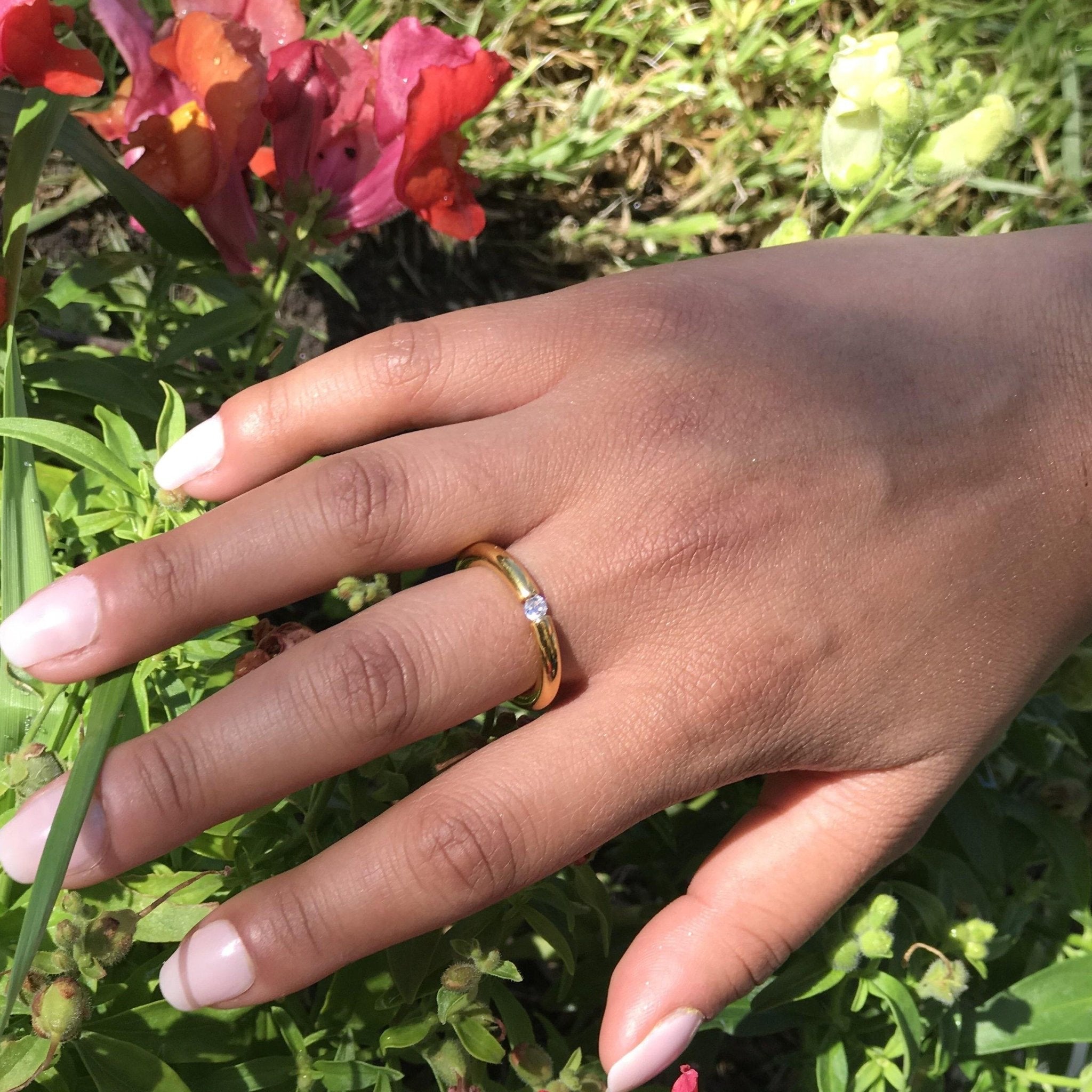 18k Gold Phantom Diamond Engagement Statement Ring - 1 Øak