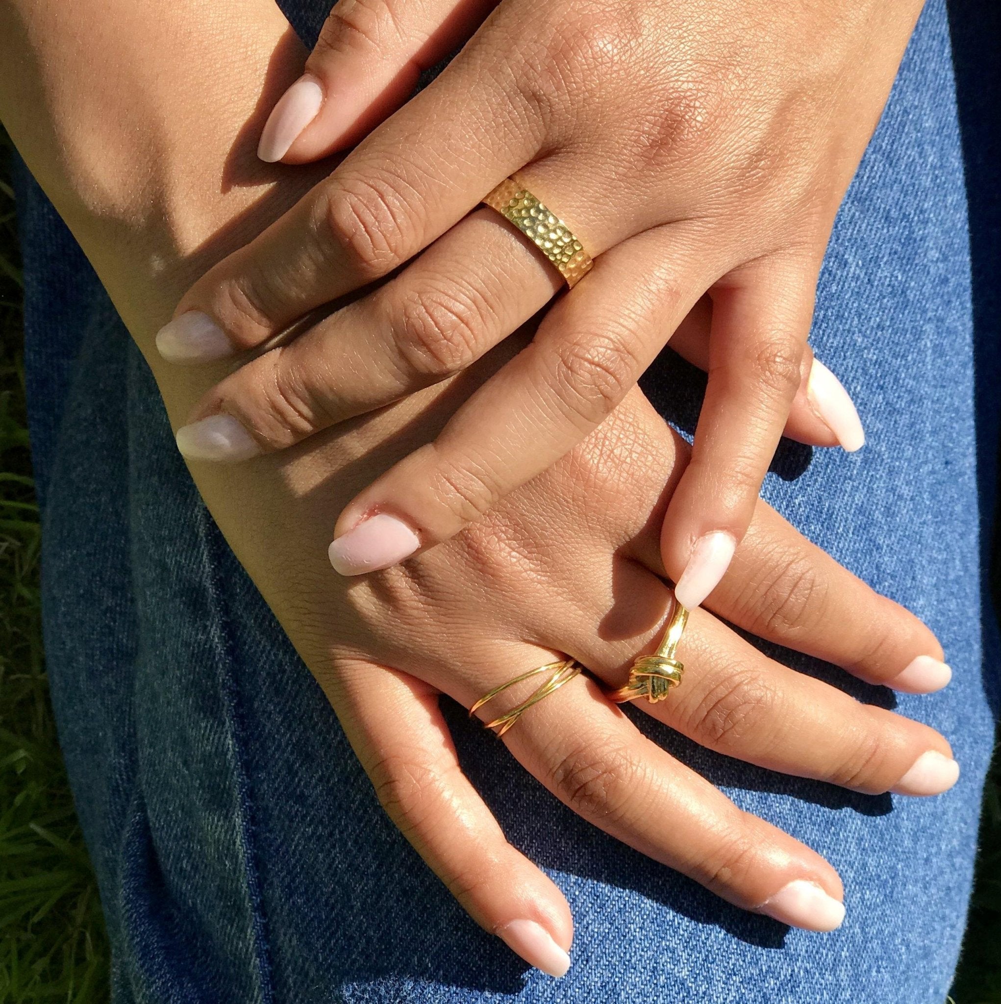 Womens 3 Gold Ring Stack Set - 1 oak jewelry