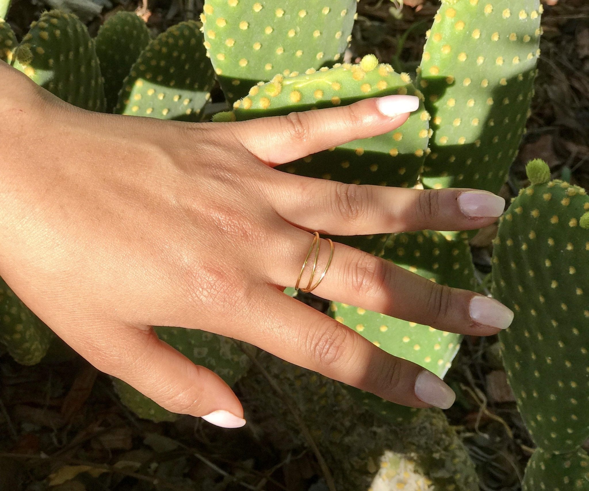 Thin Gold Band Rolling Rings For Her