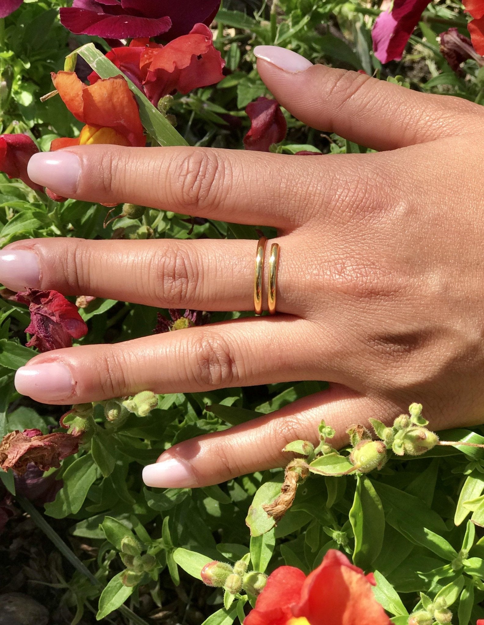 Women's Gold Coachella Desert Stacking Ring Set of 3 - 1 Øak