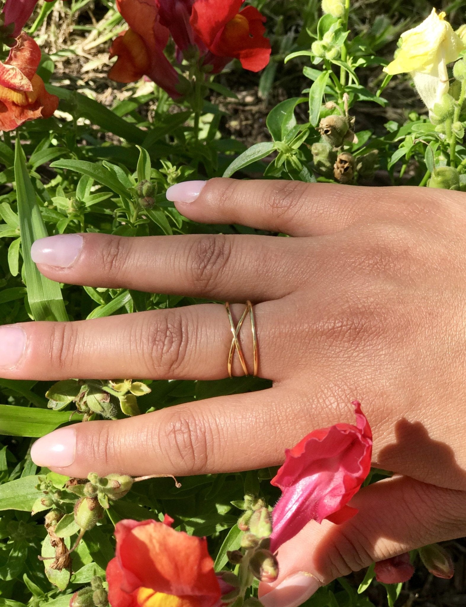 Gold Wire Ring In Natrual Setting - 1 Oak Jewelry