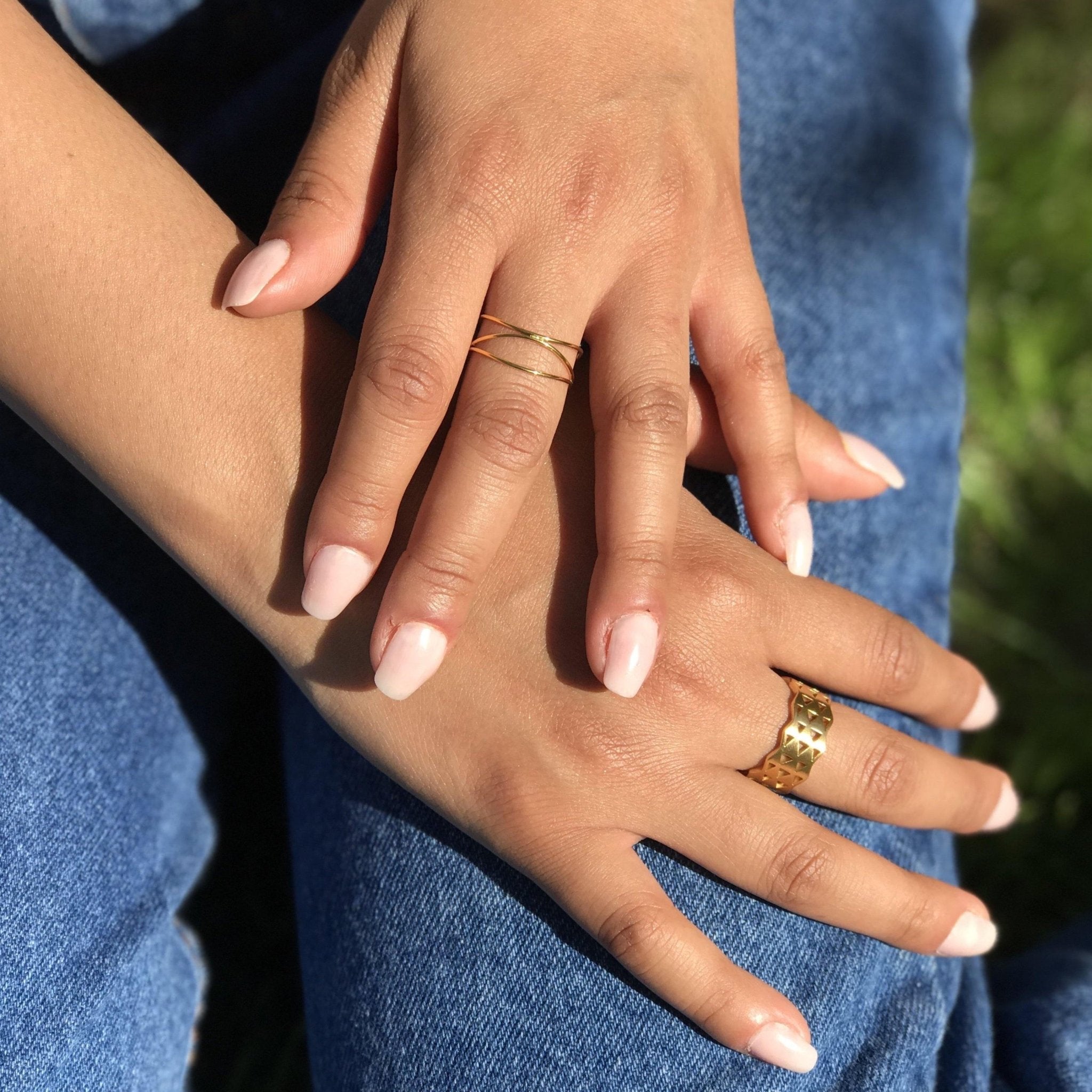 18k Gold Wrap Stacking Ring Set Gold Ring Set