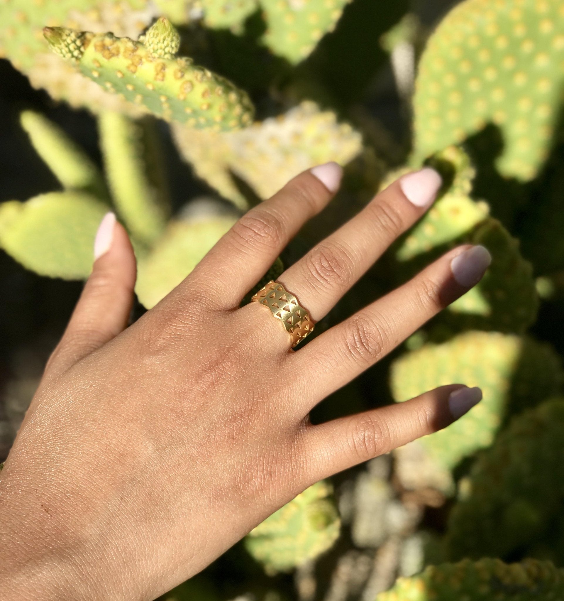 Womens Thick Gold Ring - Gold plated rings 1 oak jewelry