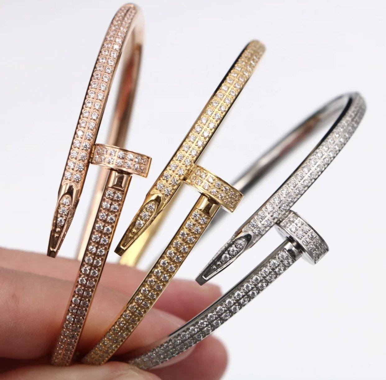 Gold Nail Bracelet, Silver Nail Bracelet, Rose Gold Nail Bracelet