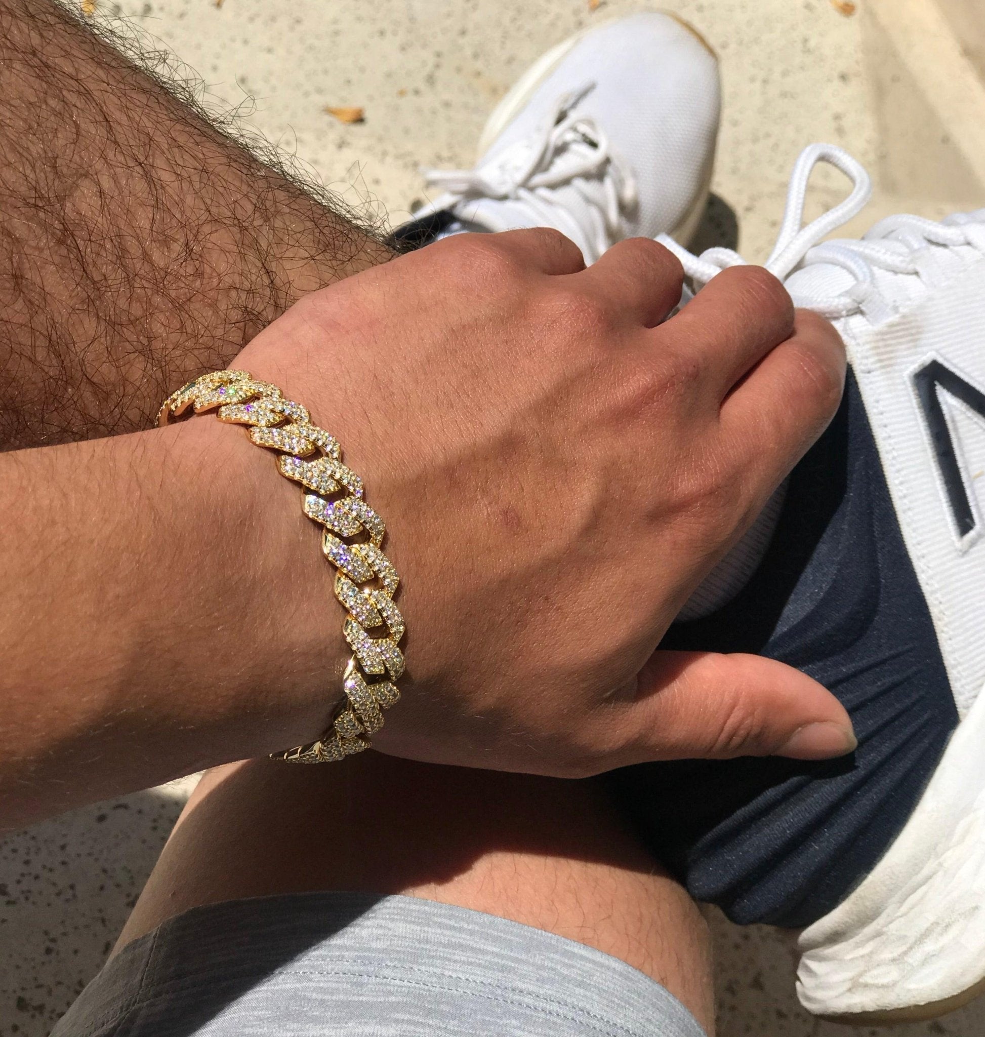 Premium Iced Out Cuban Gold Bracelet - 1 Oak Jewelry