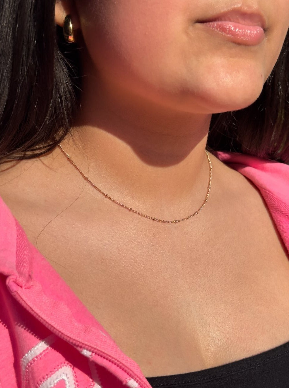 womens satellite choker in rose gold