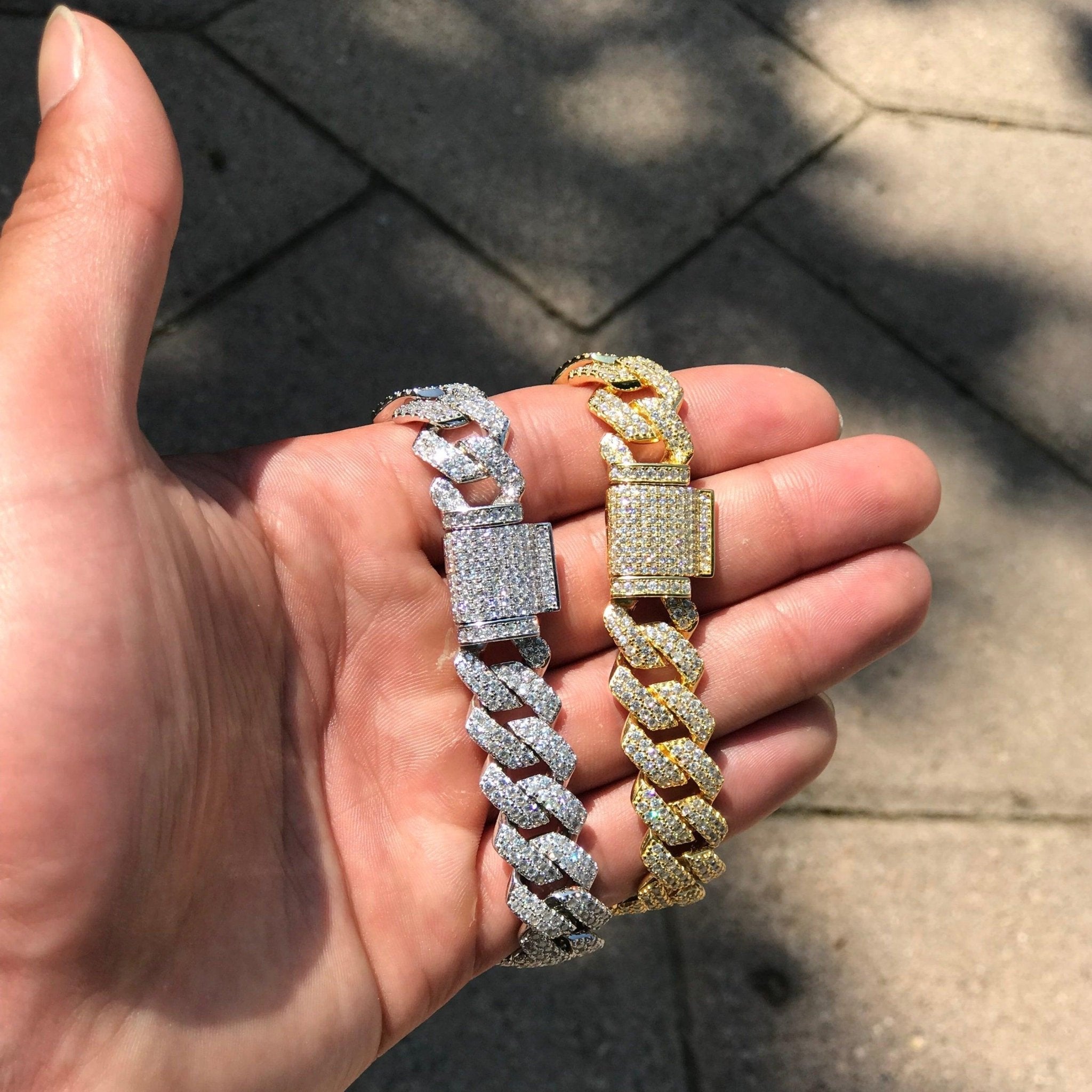 Cuban Iced Out Chain Bracelets 1 Oak Jewelry