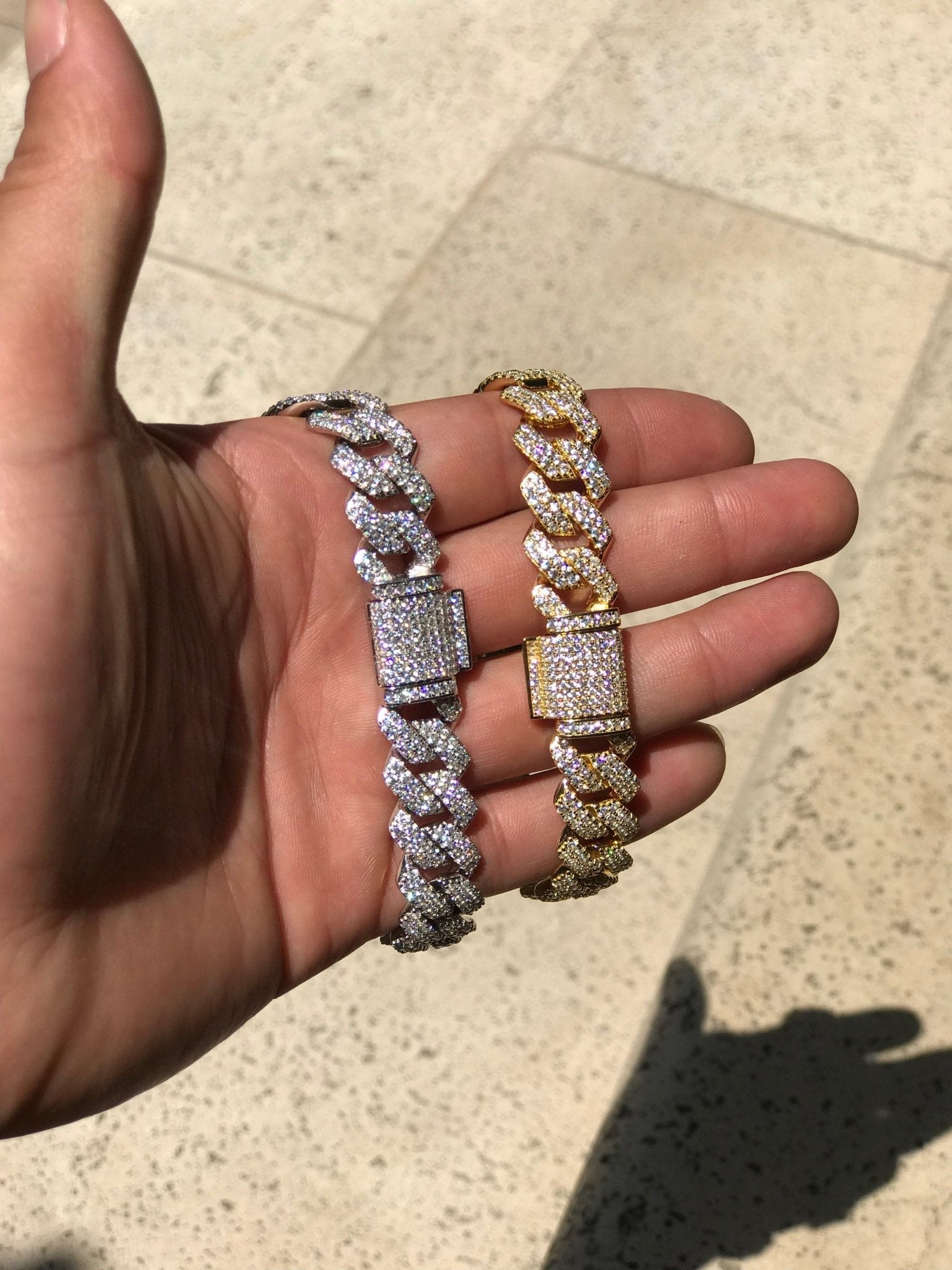 Set of 2 Studded Chain Bracelets 1 oak jewelry