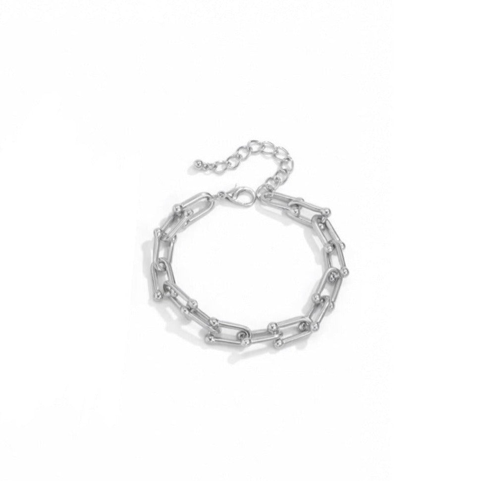 18k Gold Gauge Link Bracelet - 1 Øak