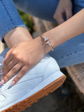 Diamond Encrusted T Bracelet - Gold For Small Wrists