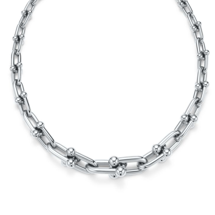 U link chain necklace silver