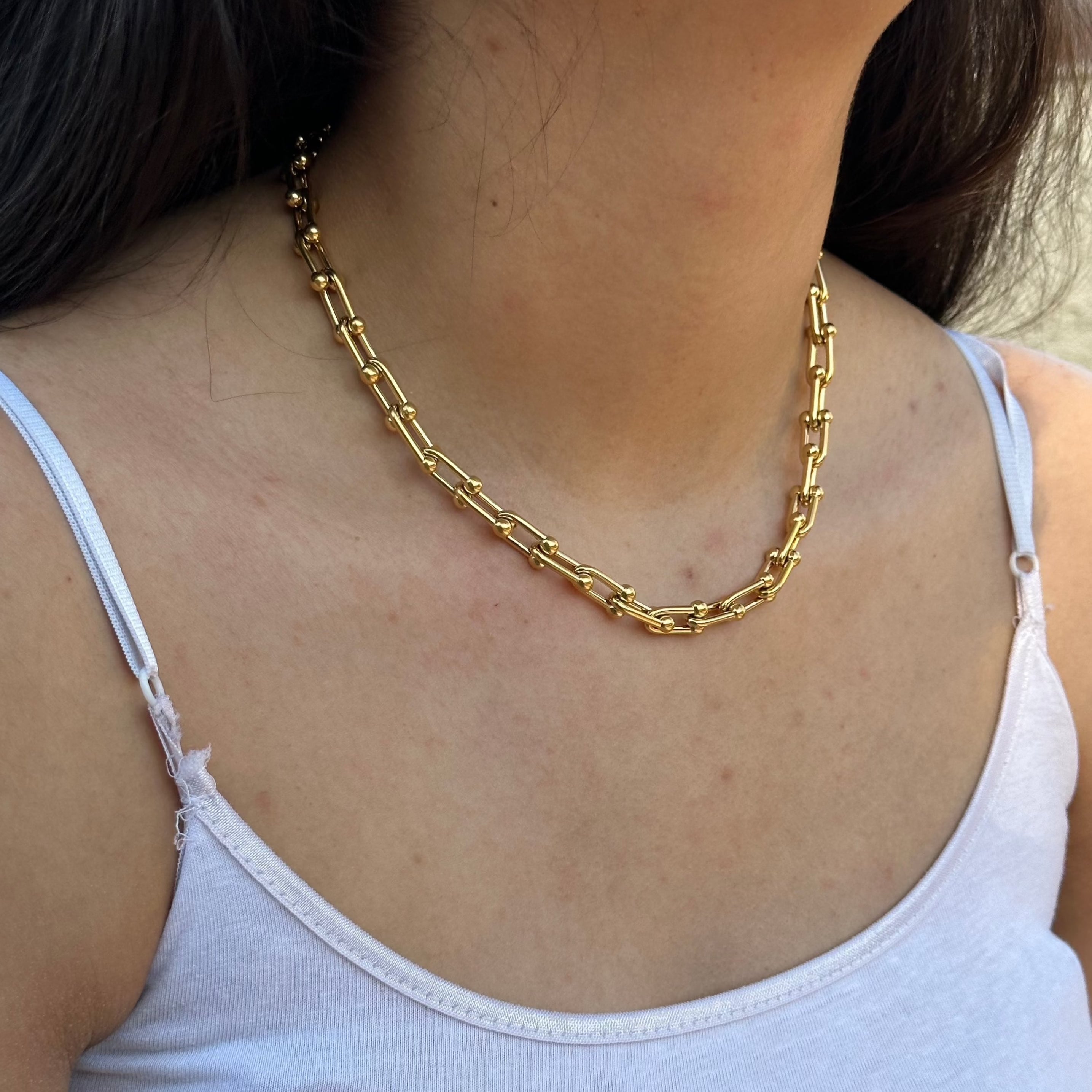 18k Gold U Link Chain Hardware Necklace - 100% Exclusive