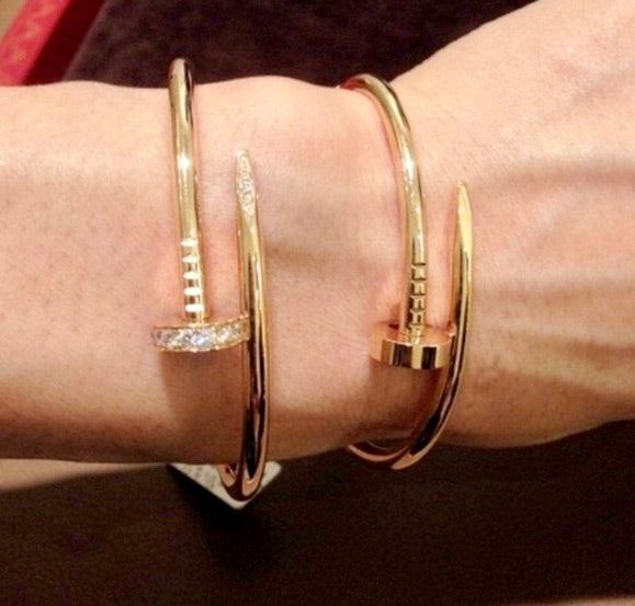studded nail bracelet gold nail bangle for her